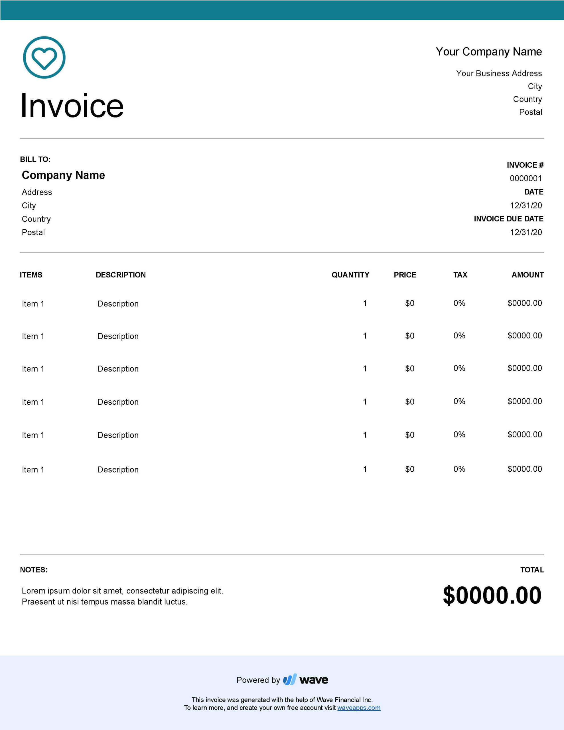 donation invoice template