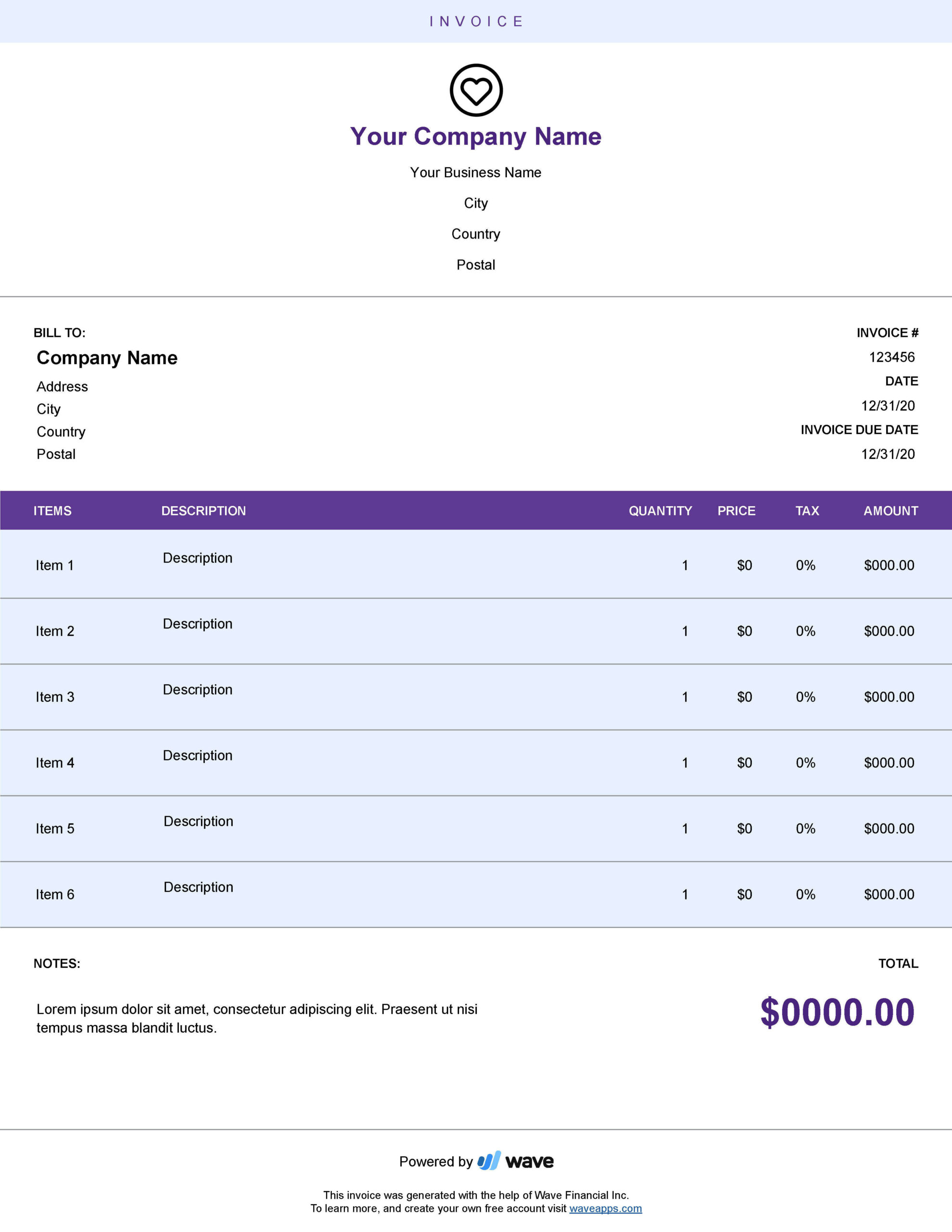 donation invoice template