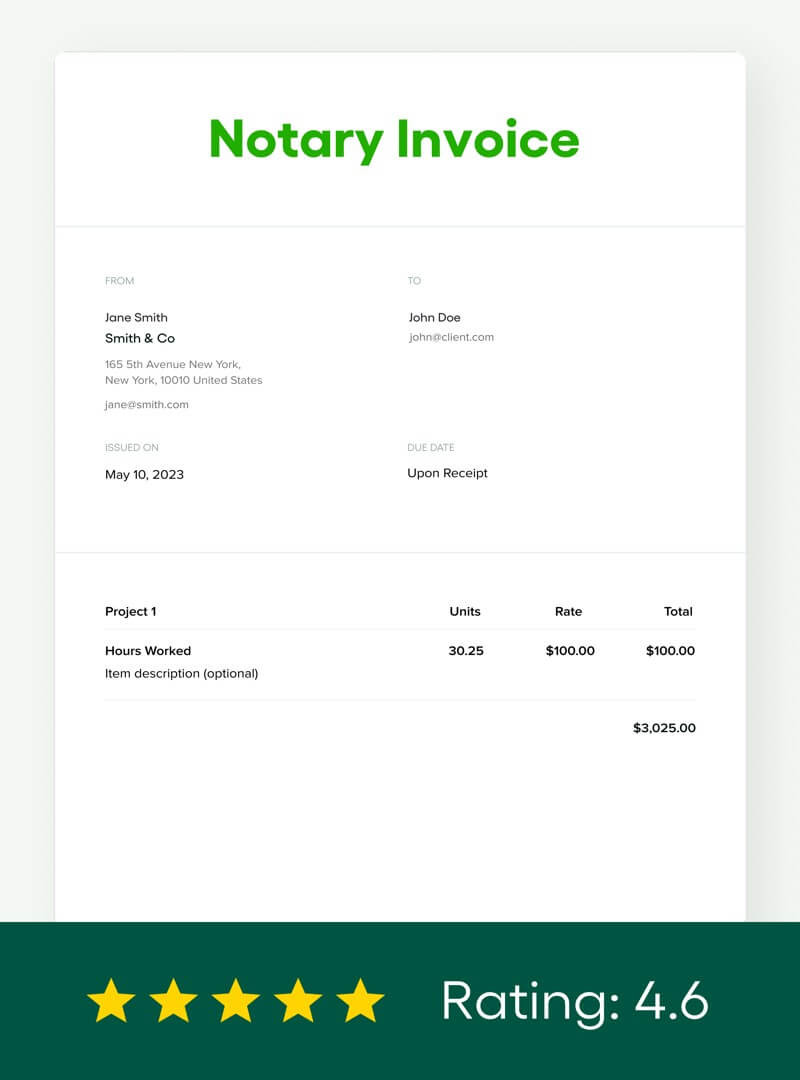 notary invoice template