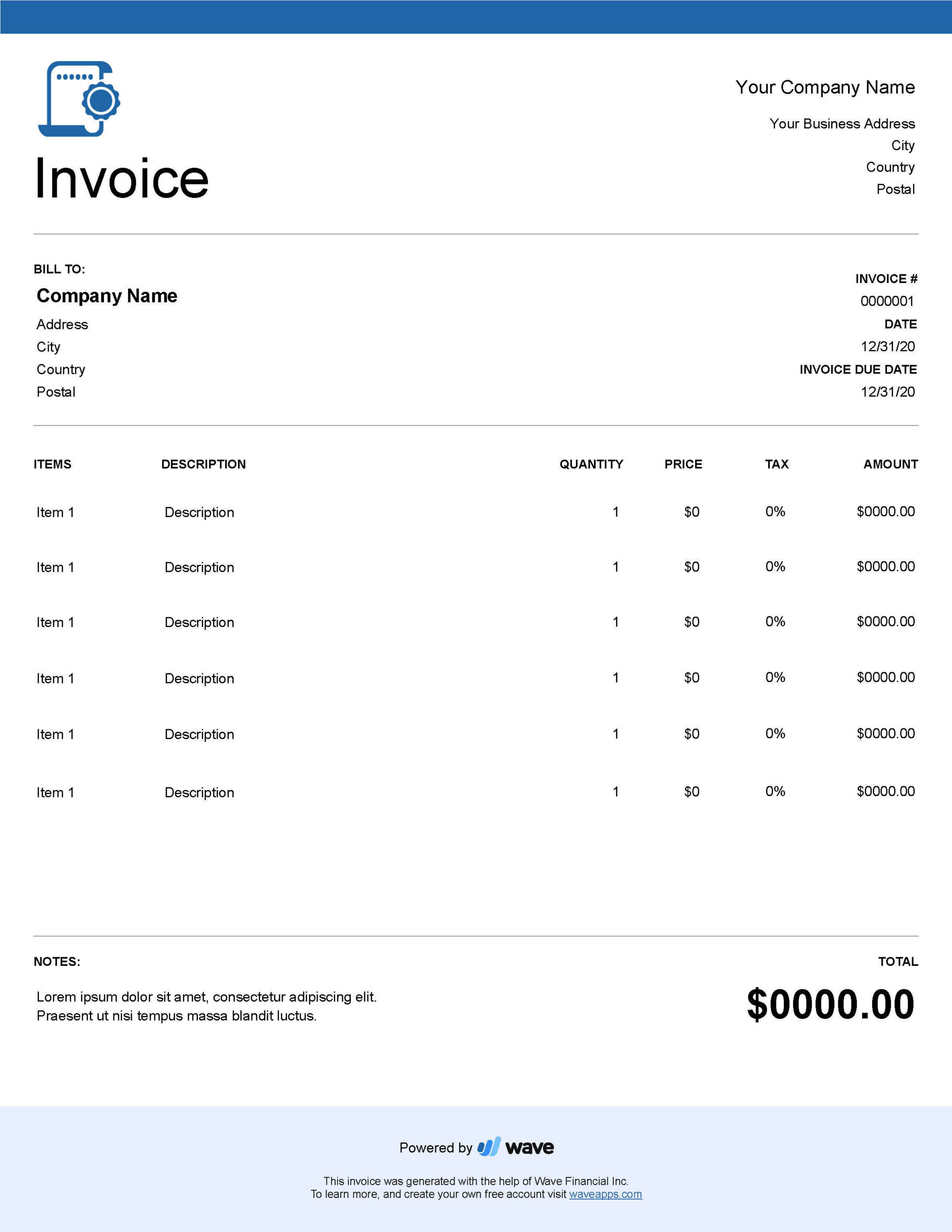 notary invoice template