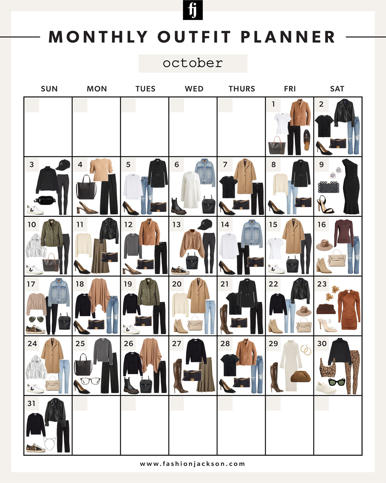 sample outfit planner template