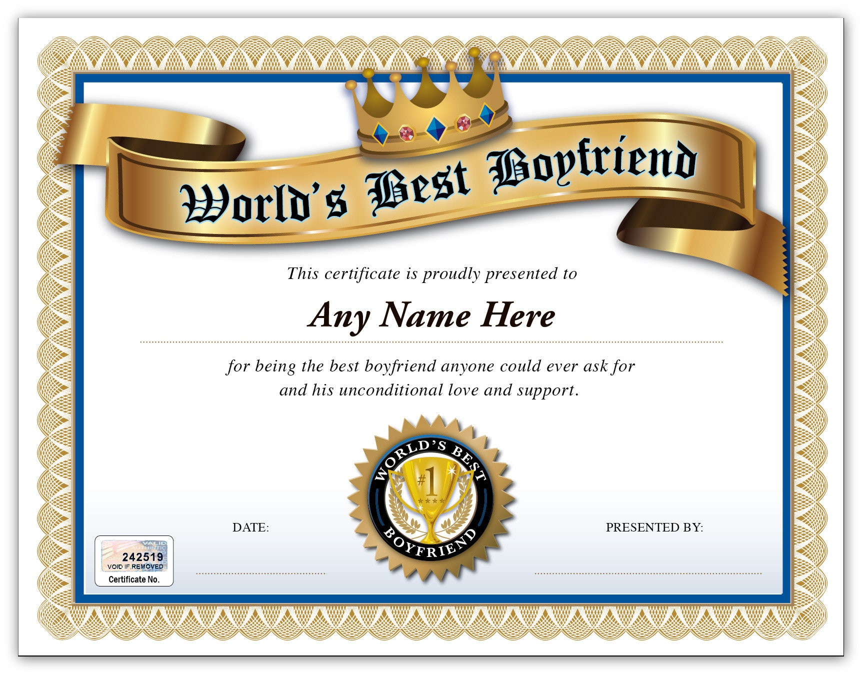 sample best boyfriend award certificate template