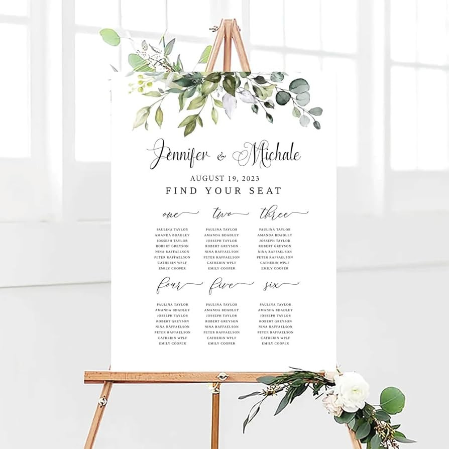 sample wedding seat planner template