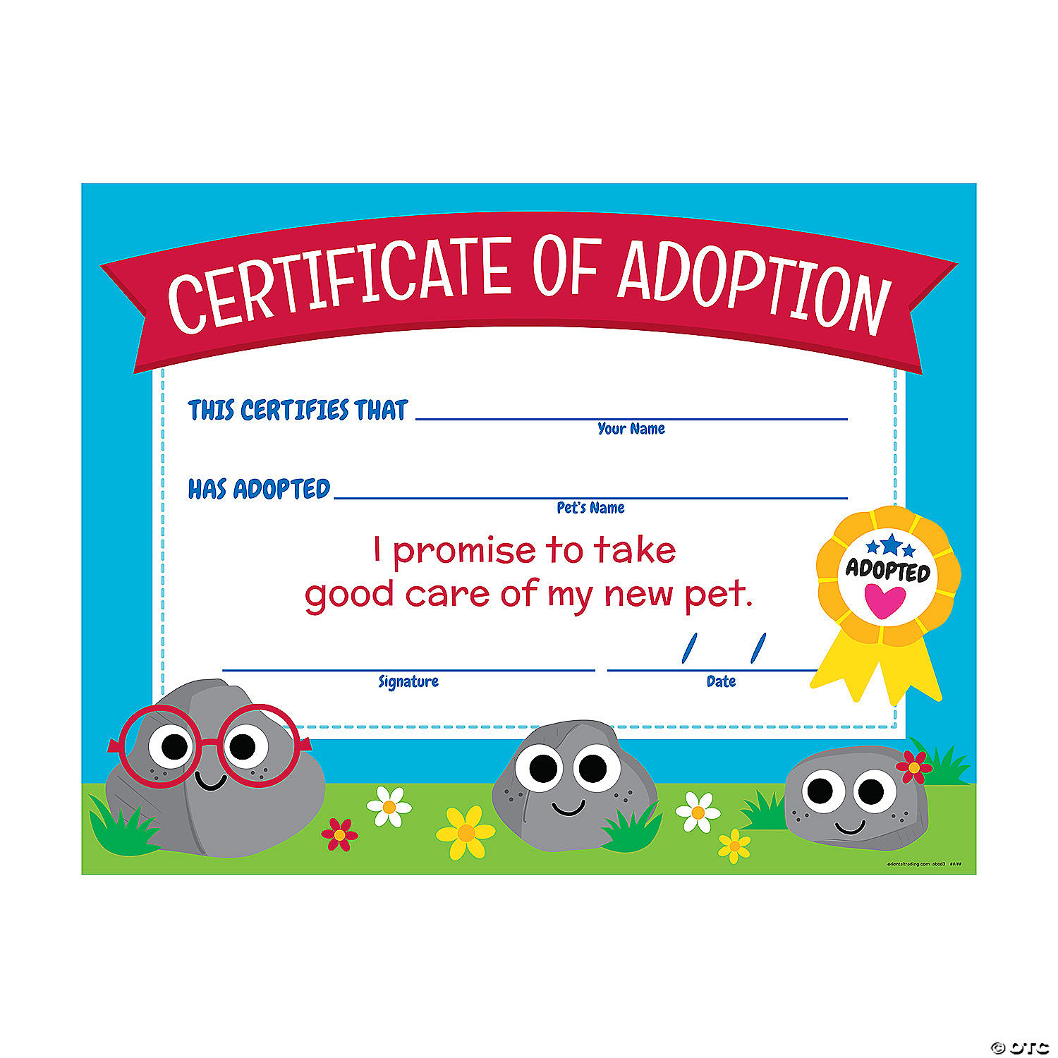 sample adoption certificate template