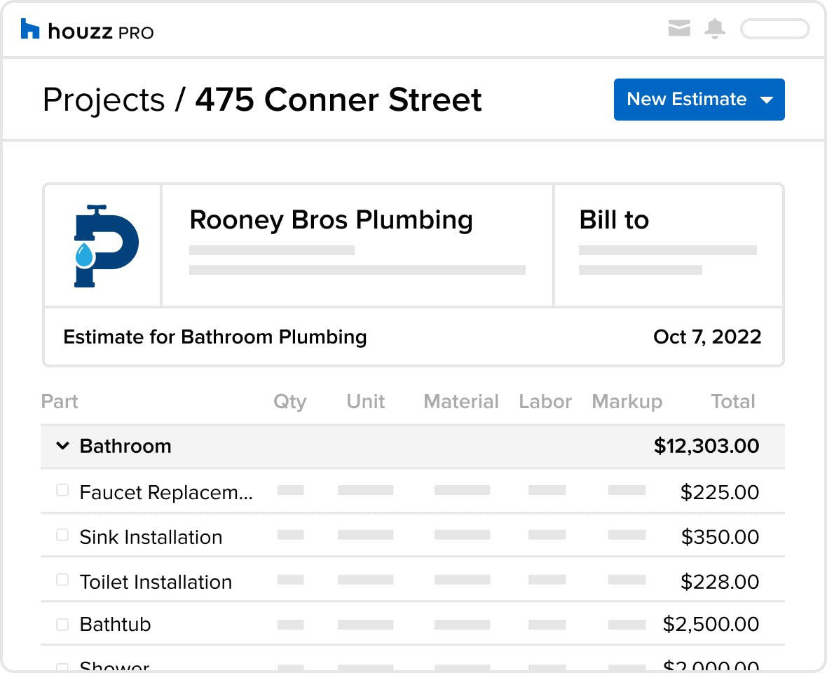 sample plumber estimate template