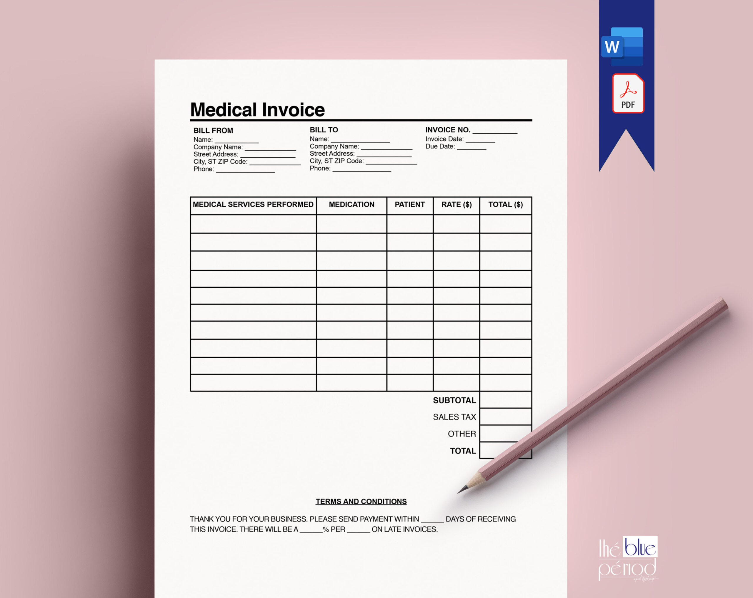 sample medical invoice template