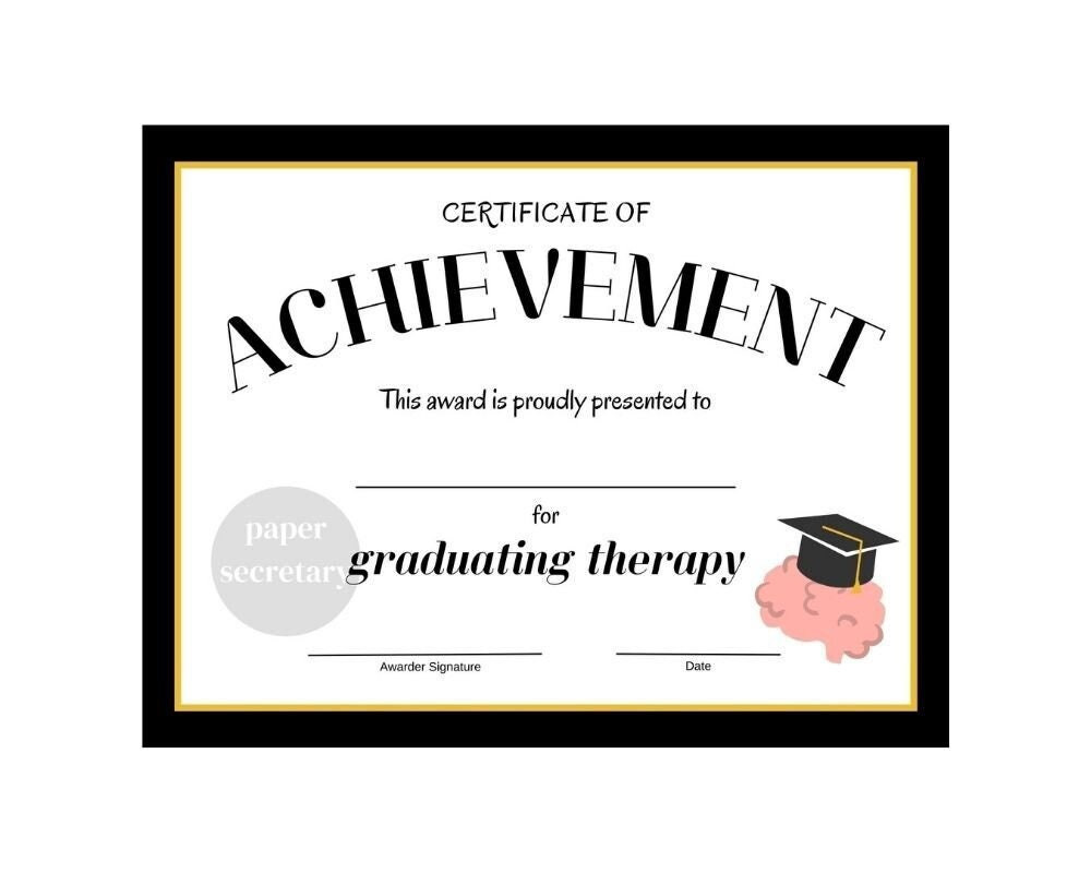 sample therapy completion certificate template