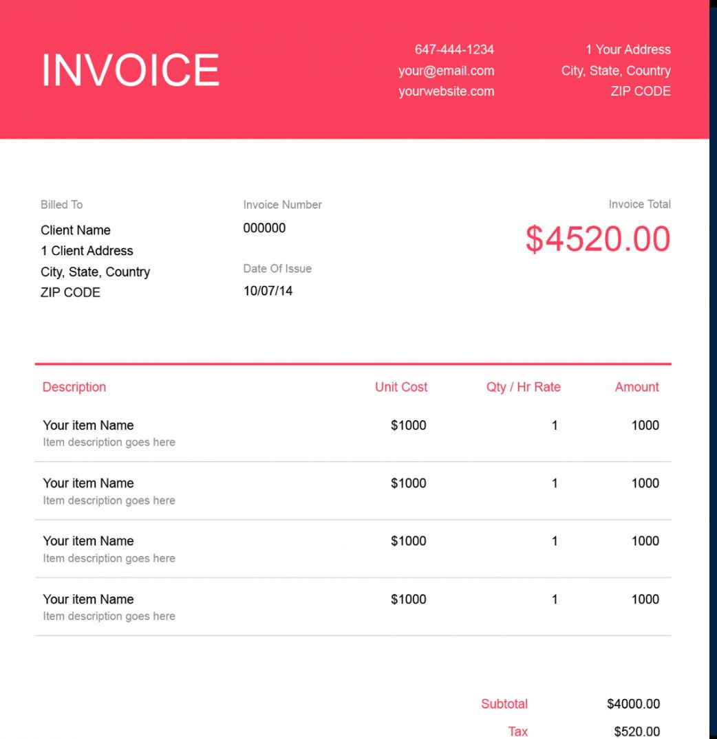 sample production assistant invoice template