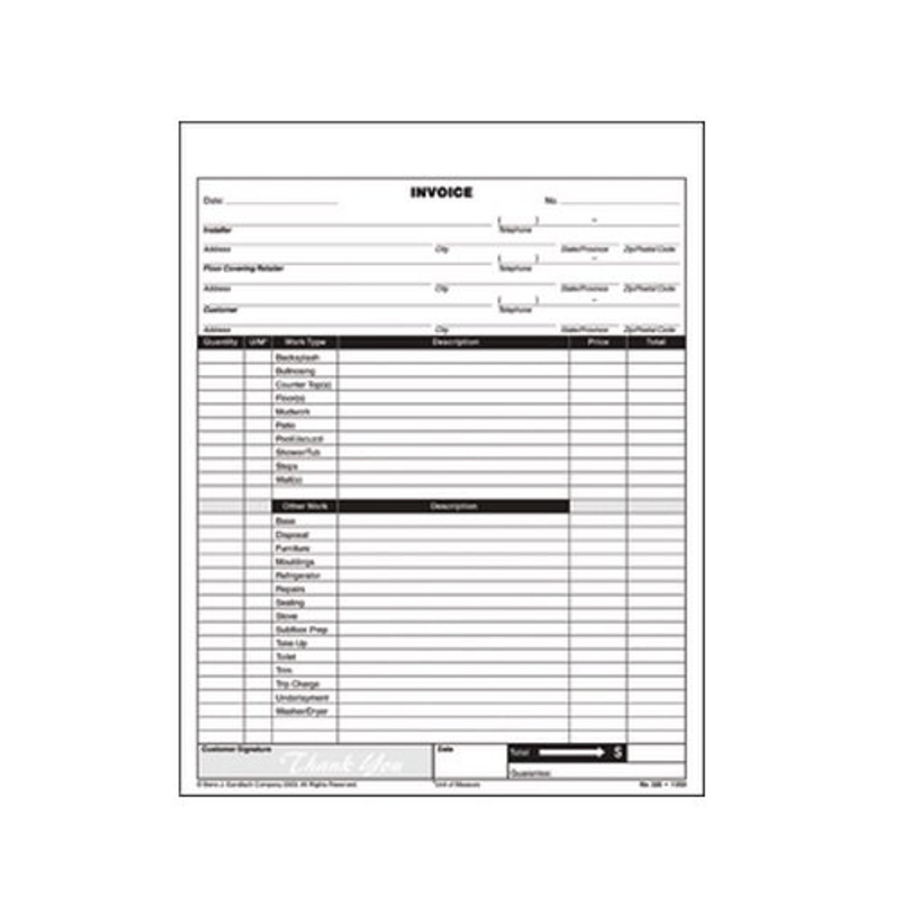 sample tile invoice template