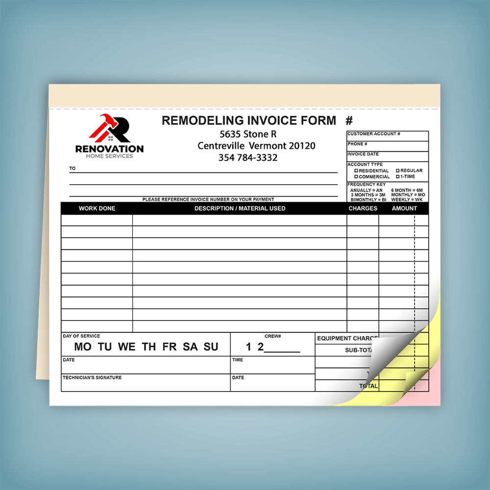 sample remodeling invoice template