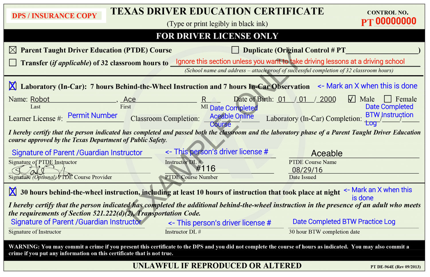 sample driver education completion certificate template