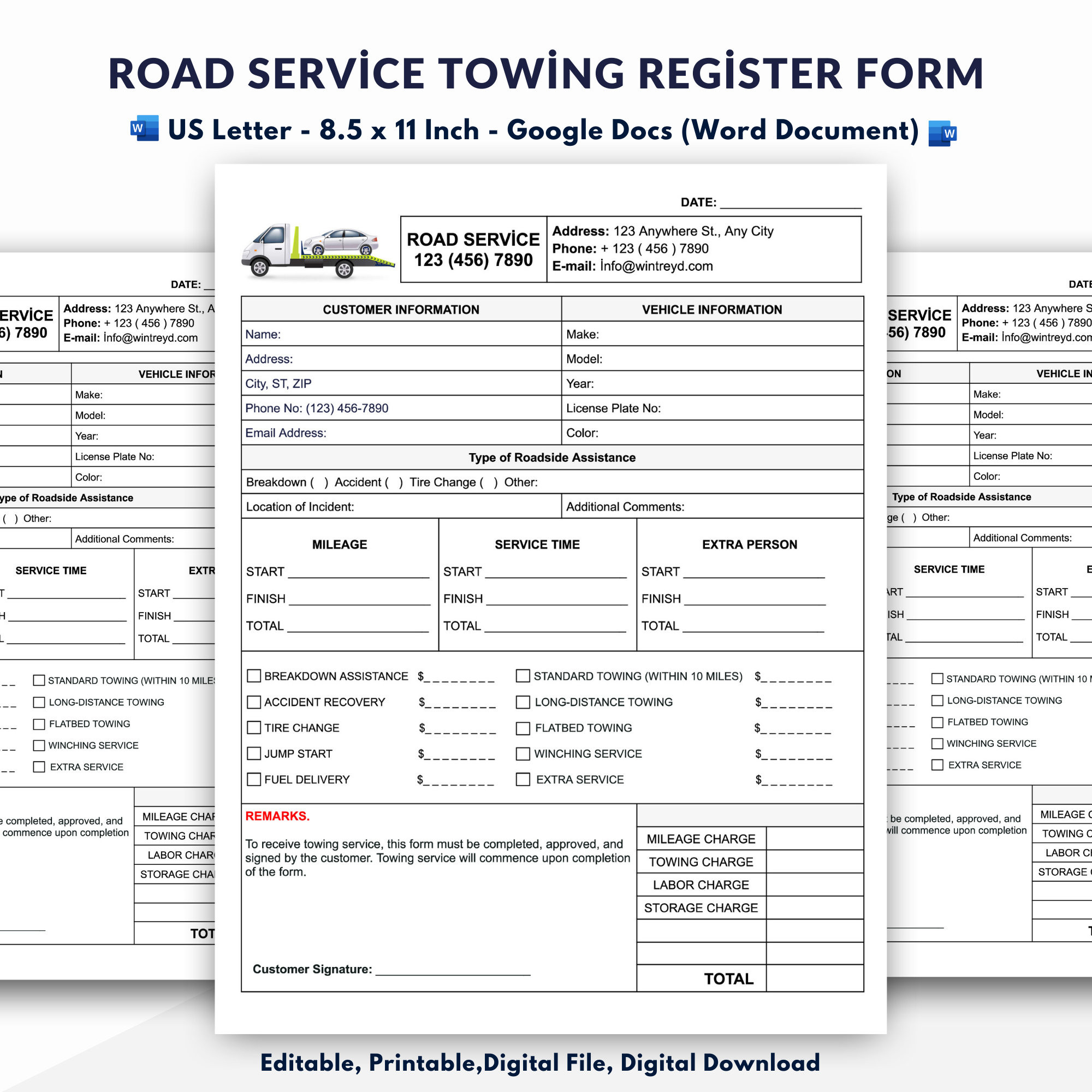 sample road service invoice template