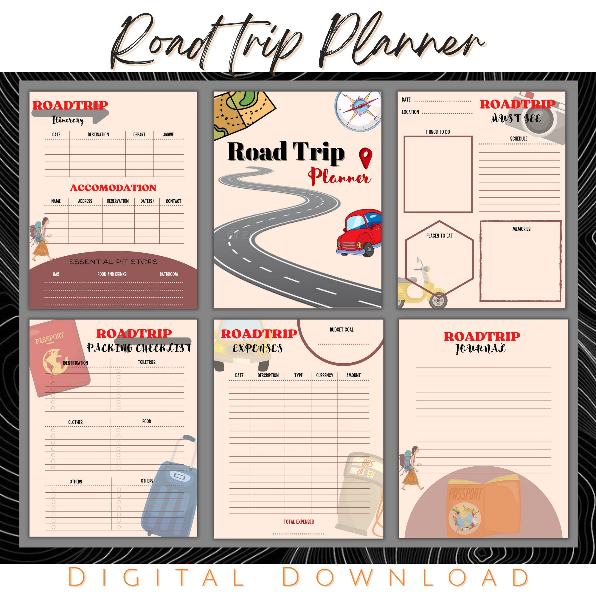 sample road trip planning template