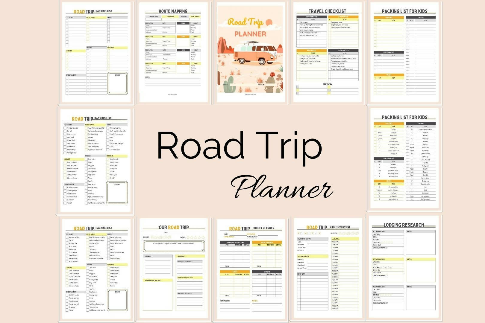 sample road trip planning template