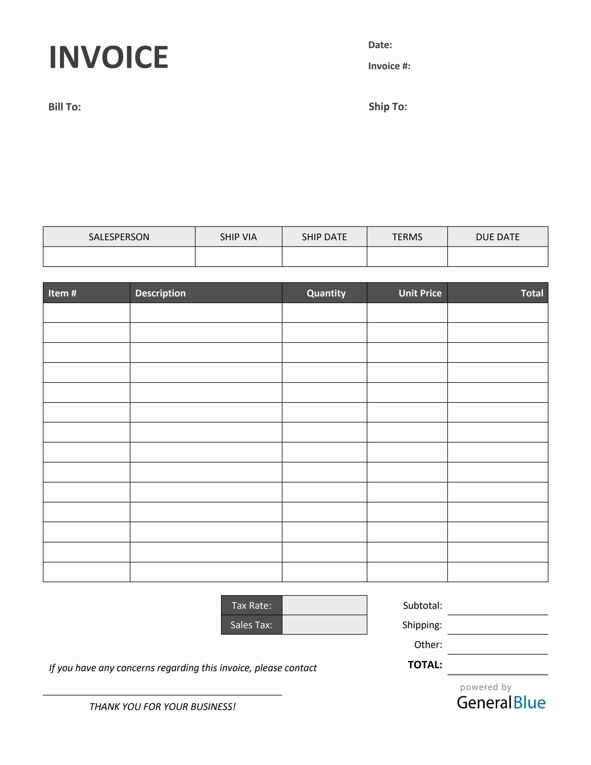 sample sales invoice template