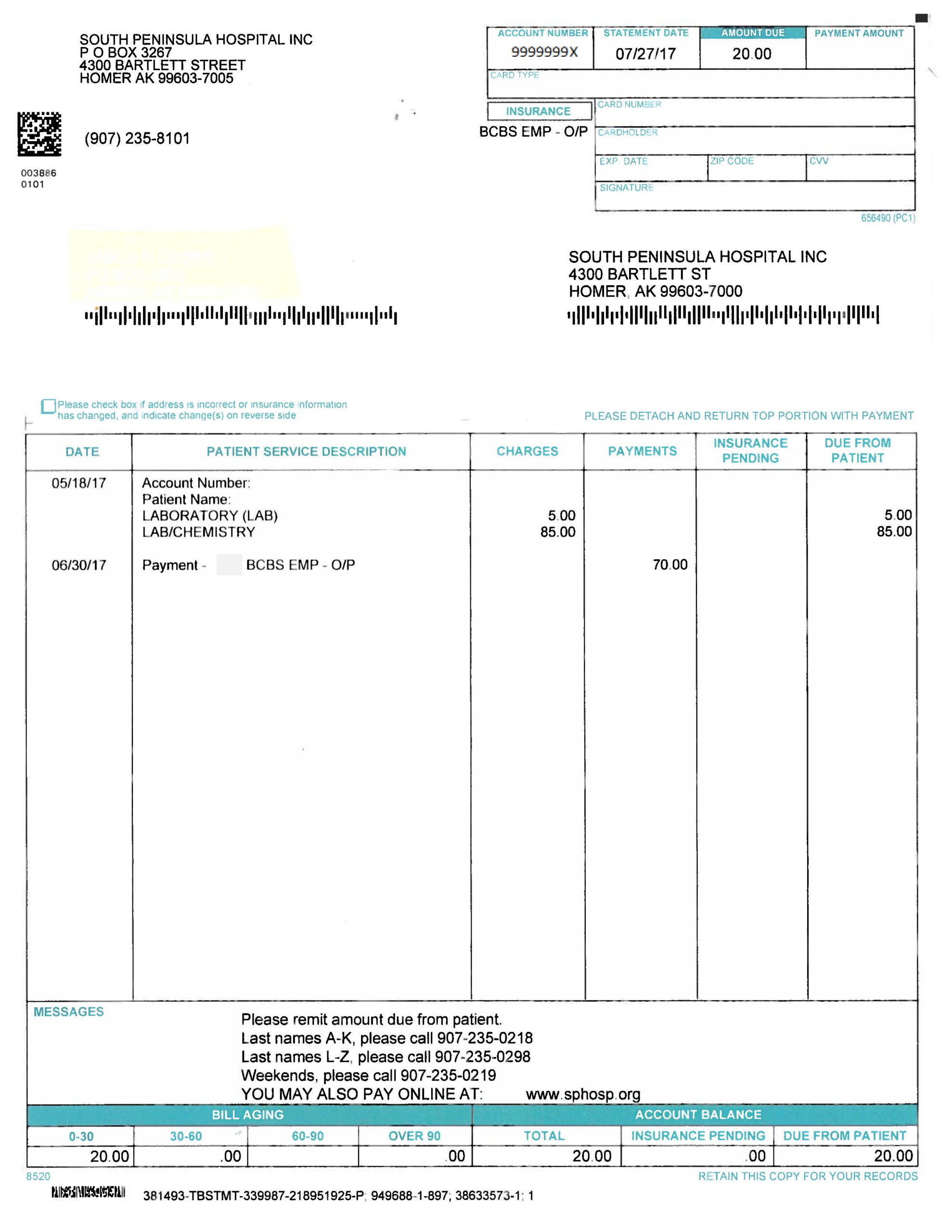 hospital invoice template