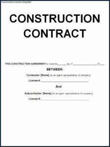 sample of construction contract template