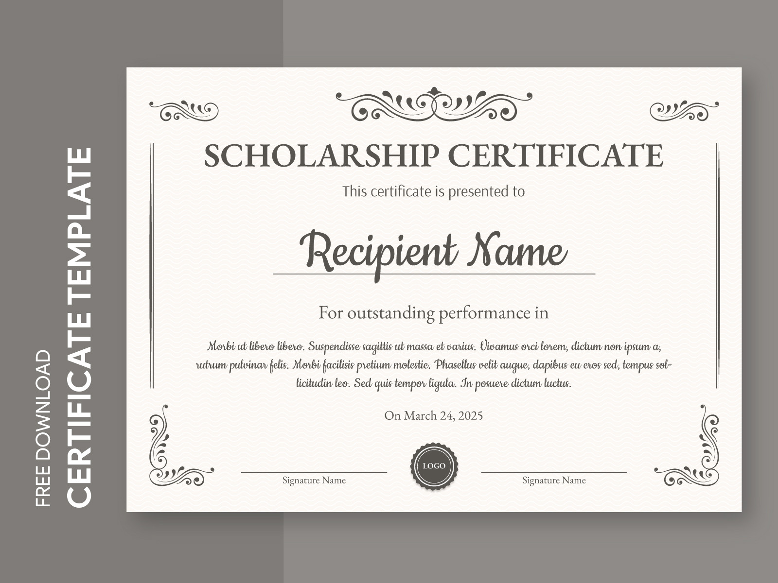 sample scholarship award certificate template