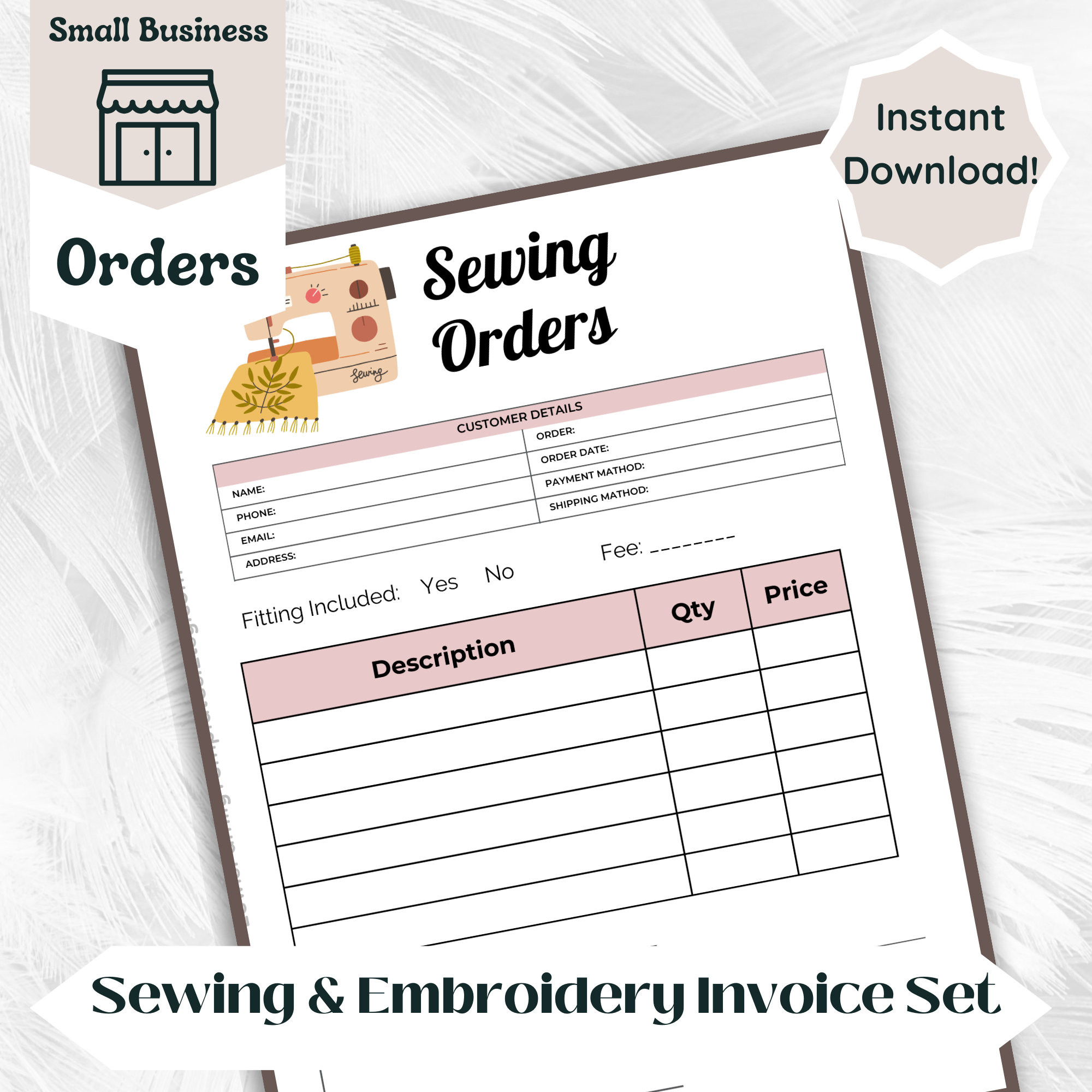 sample embroidery invoice template