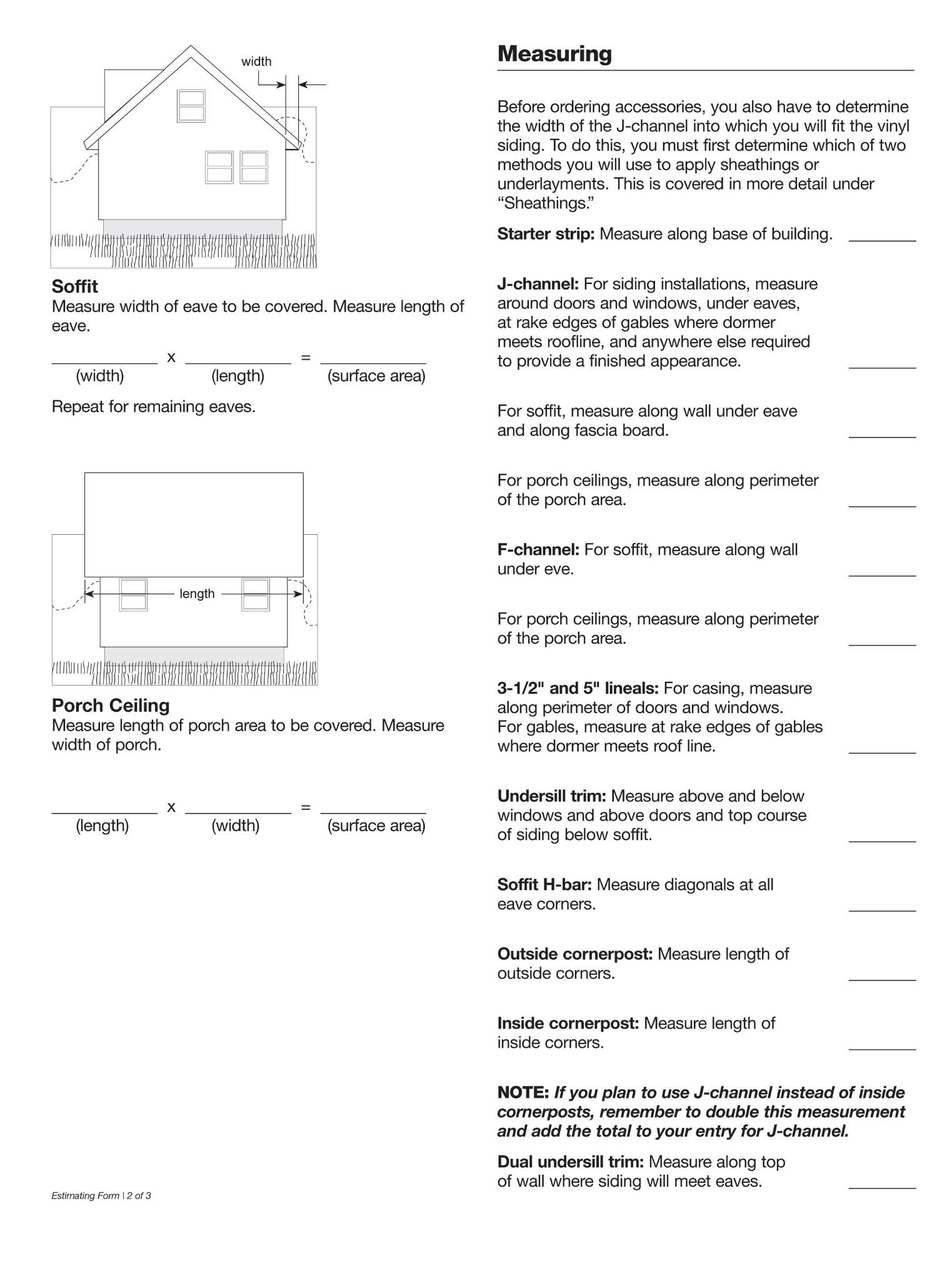 sample siding estimate template