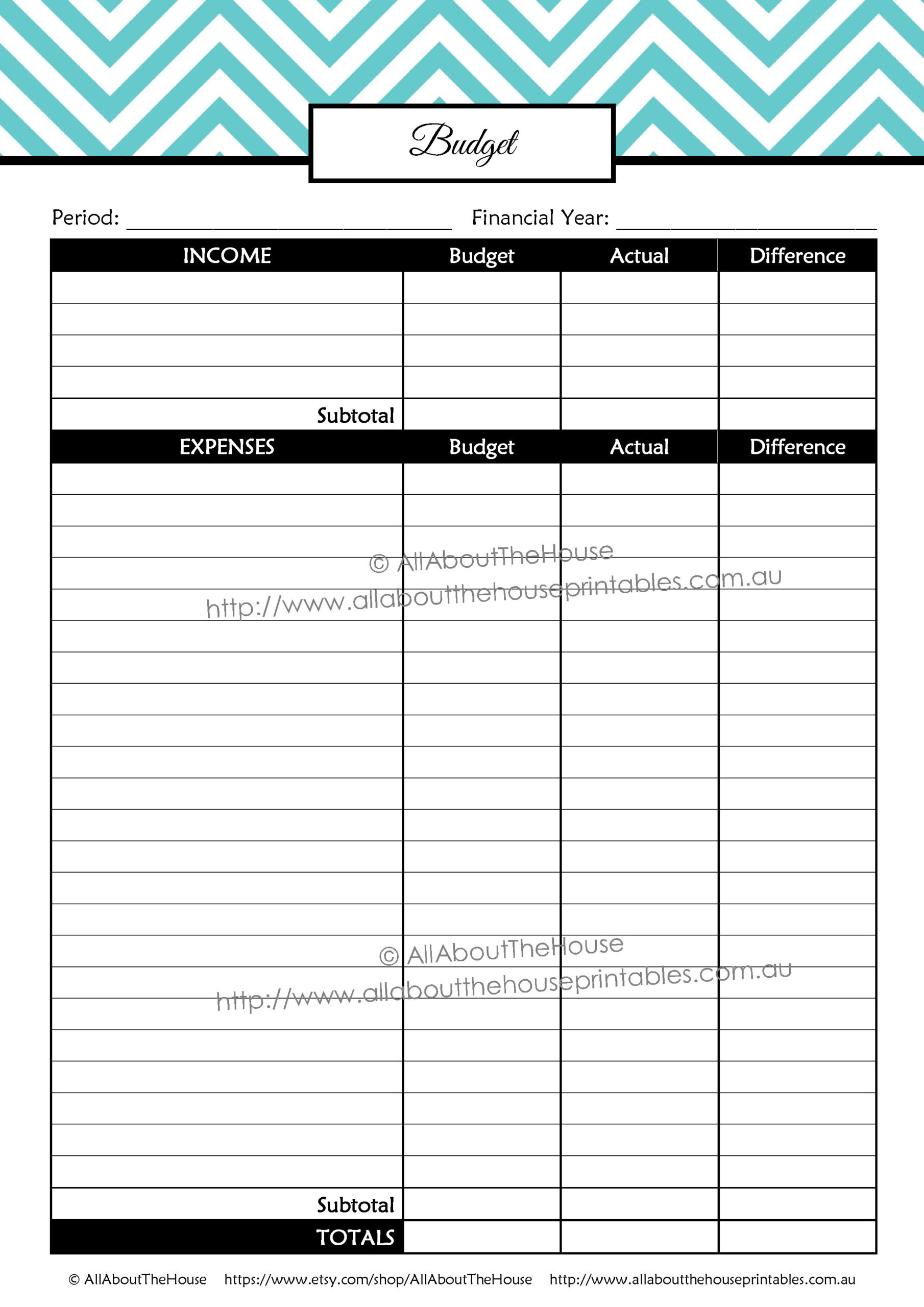 sample simple home budget template