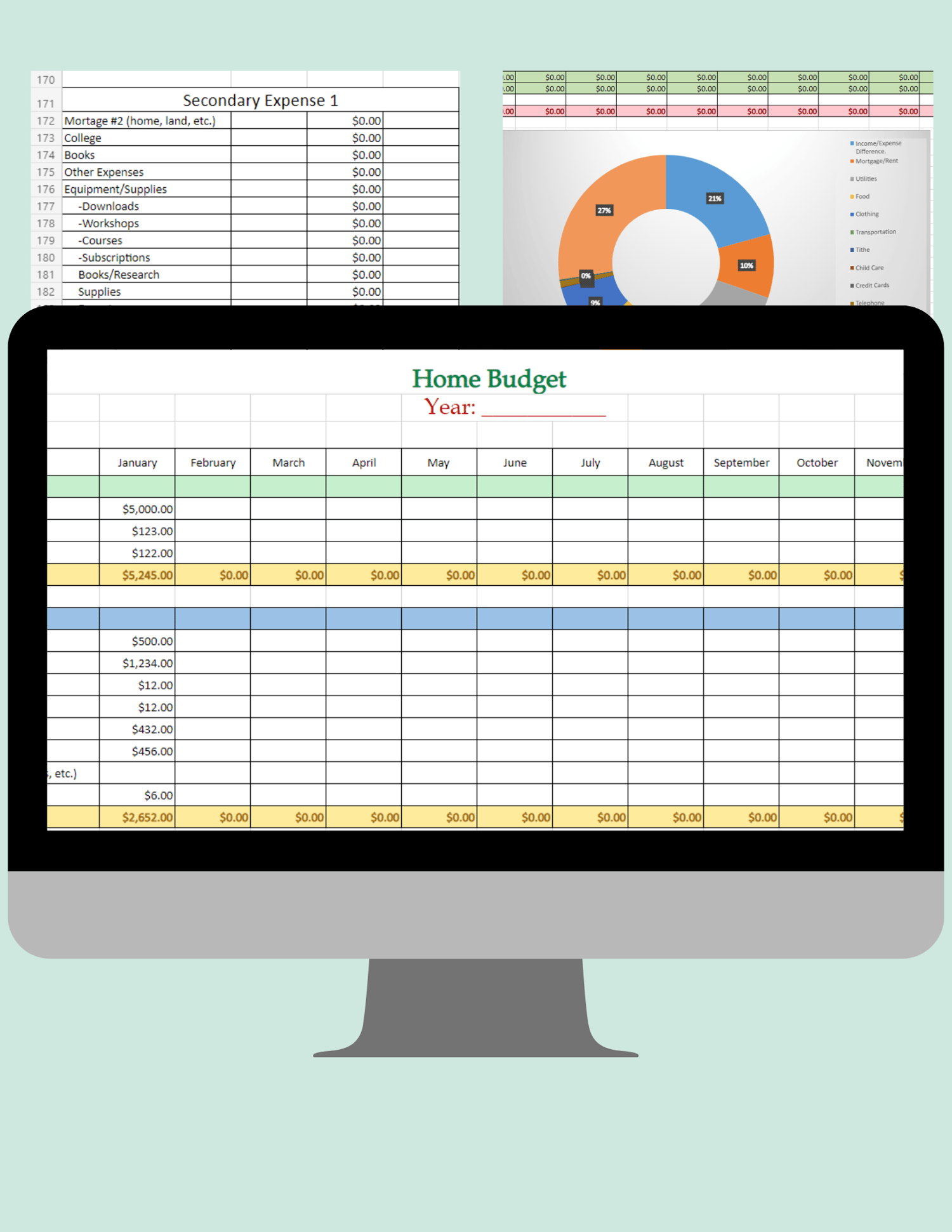 sample simple home budget template