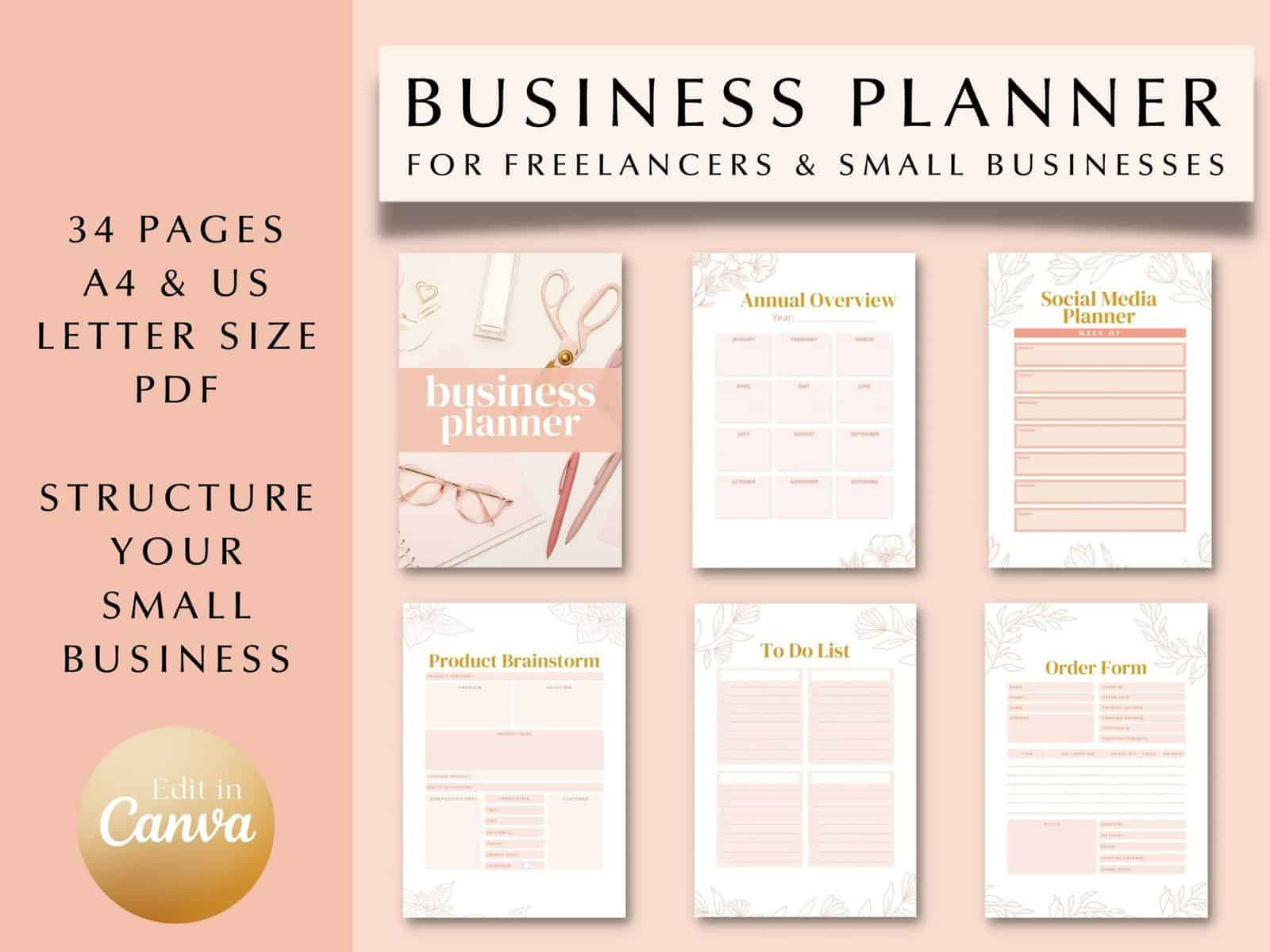 sample business planner template