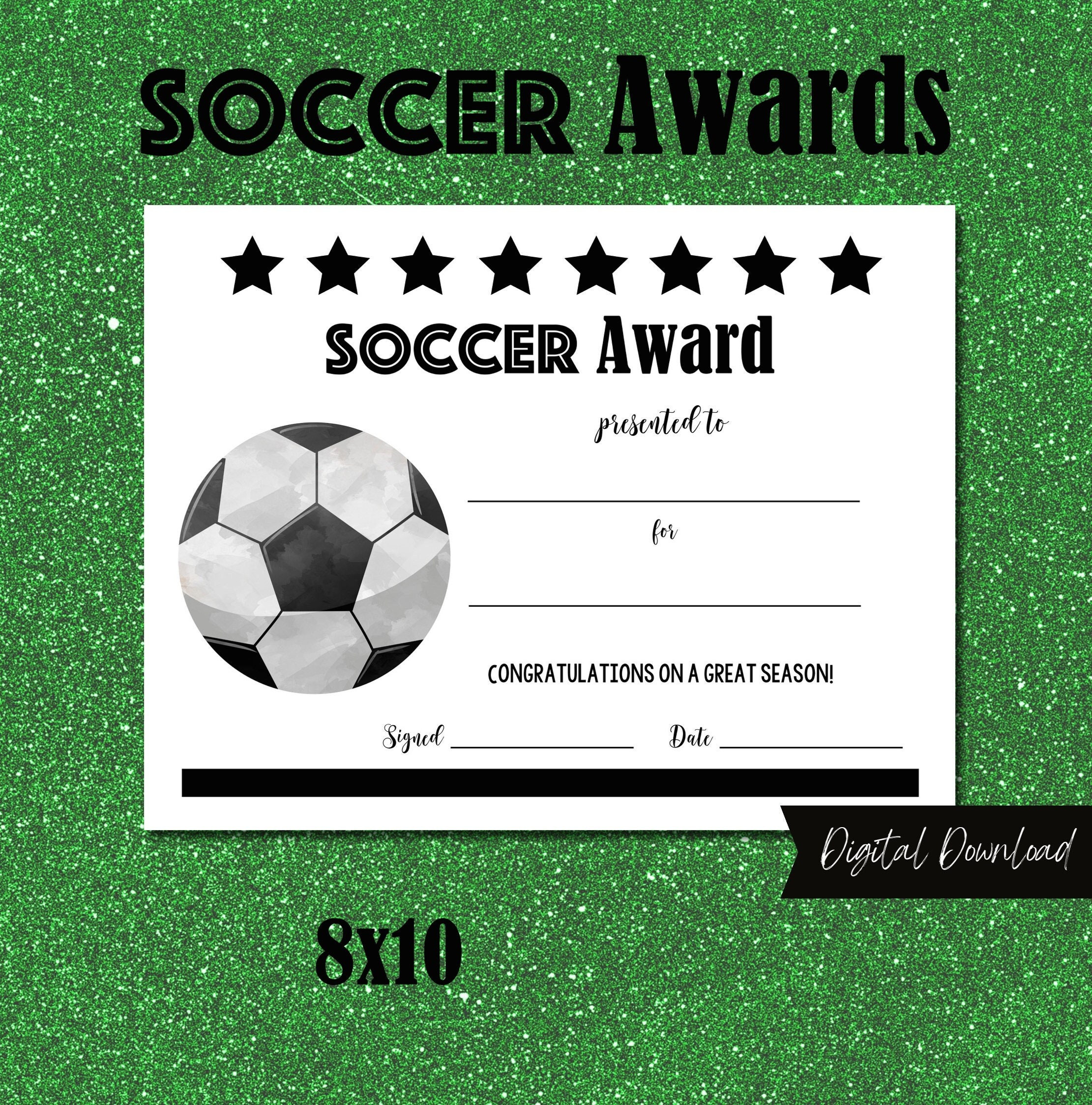 sample soccer award certificate template