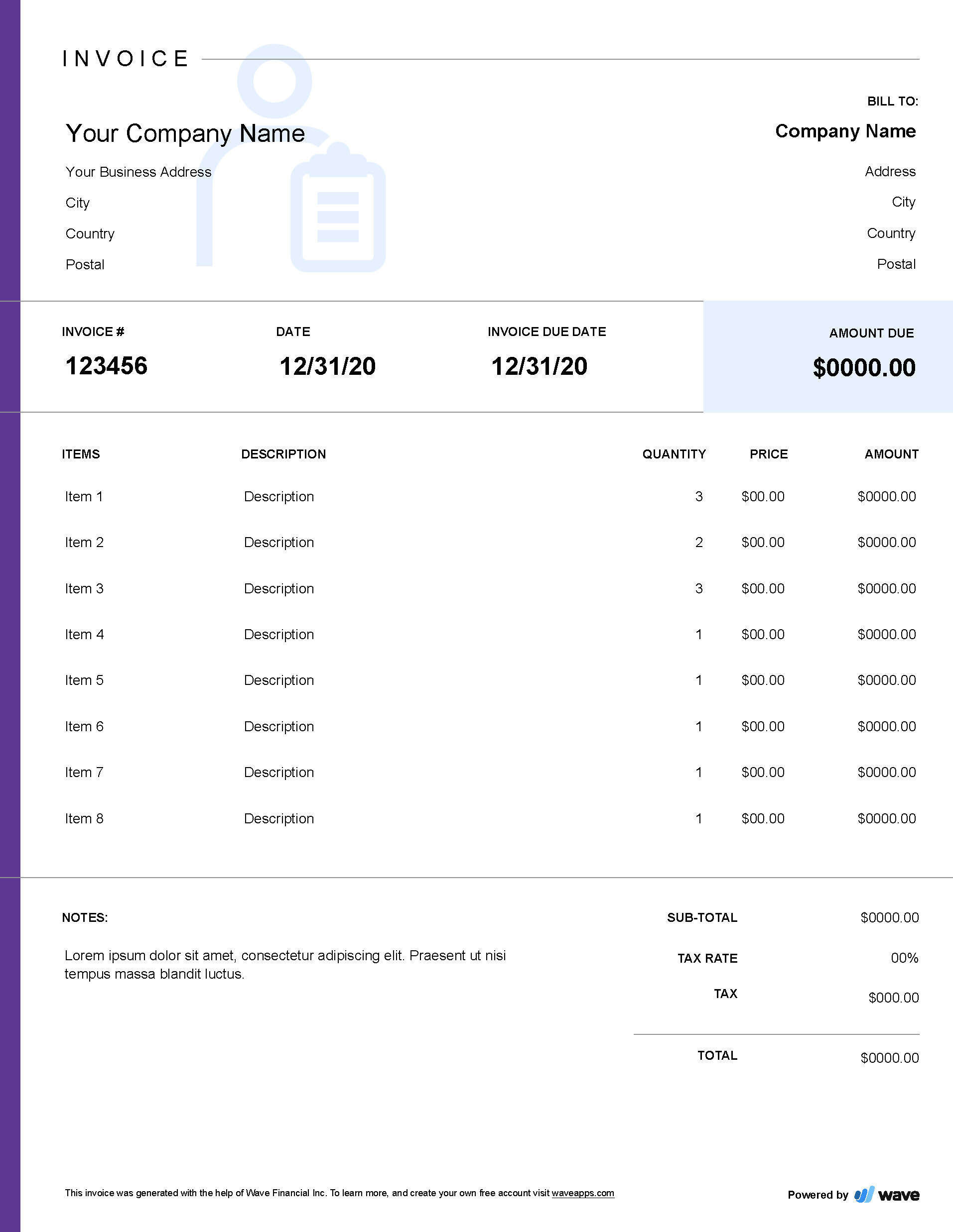 sample sole proprietor invoice template