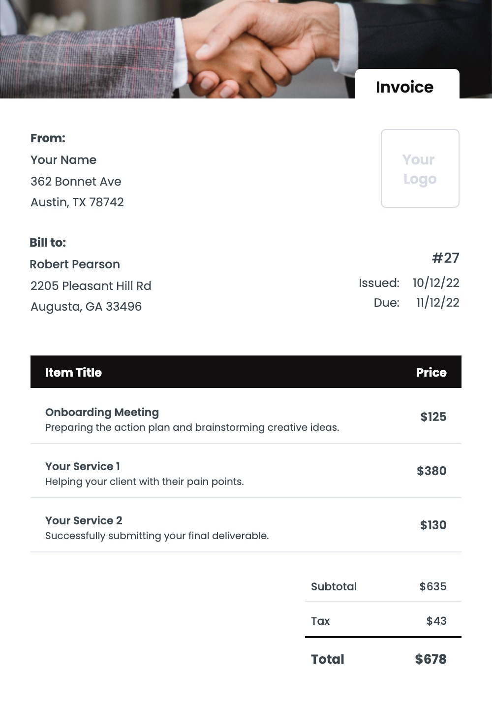 sample sponsorship invoice template