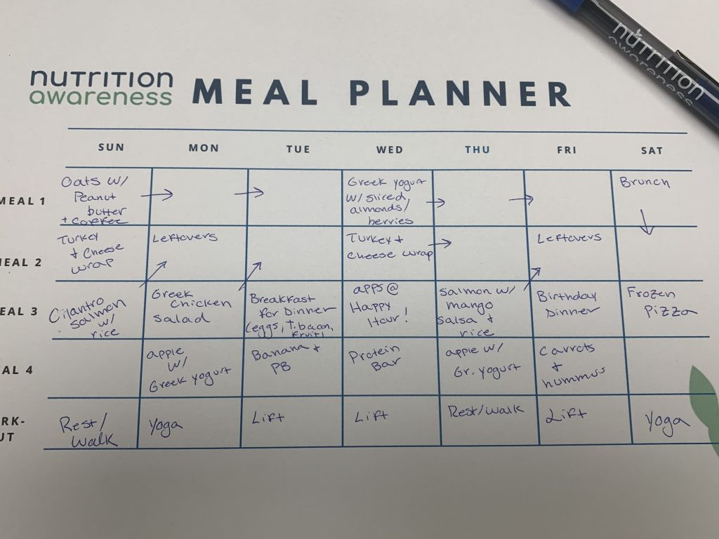 sample menu planning template