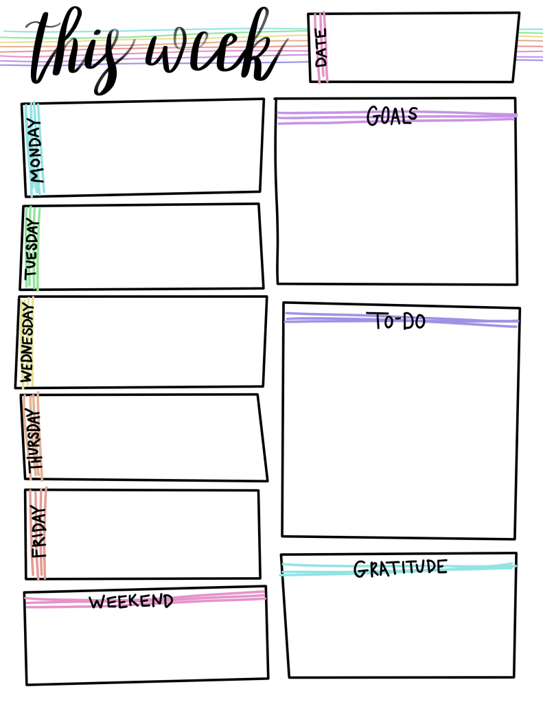 sample weekly planner for students template