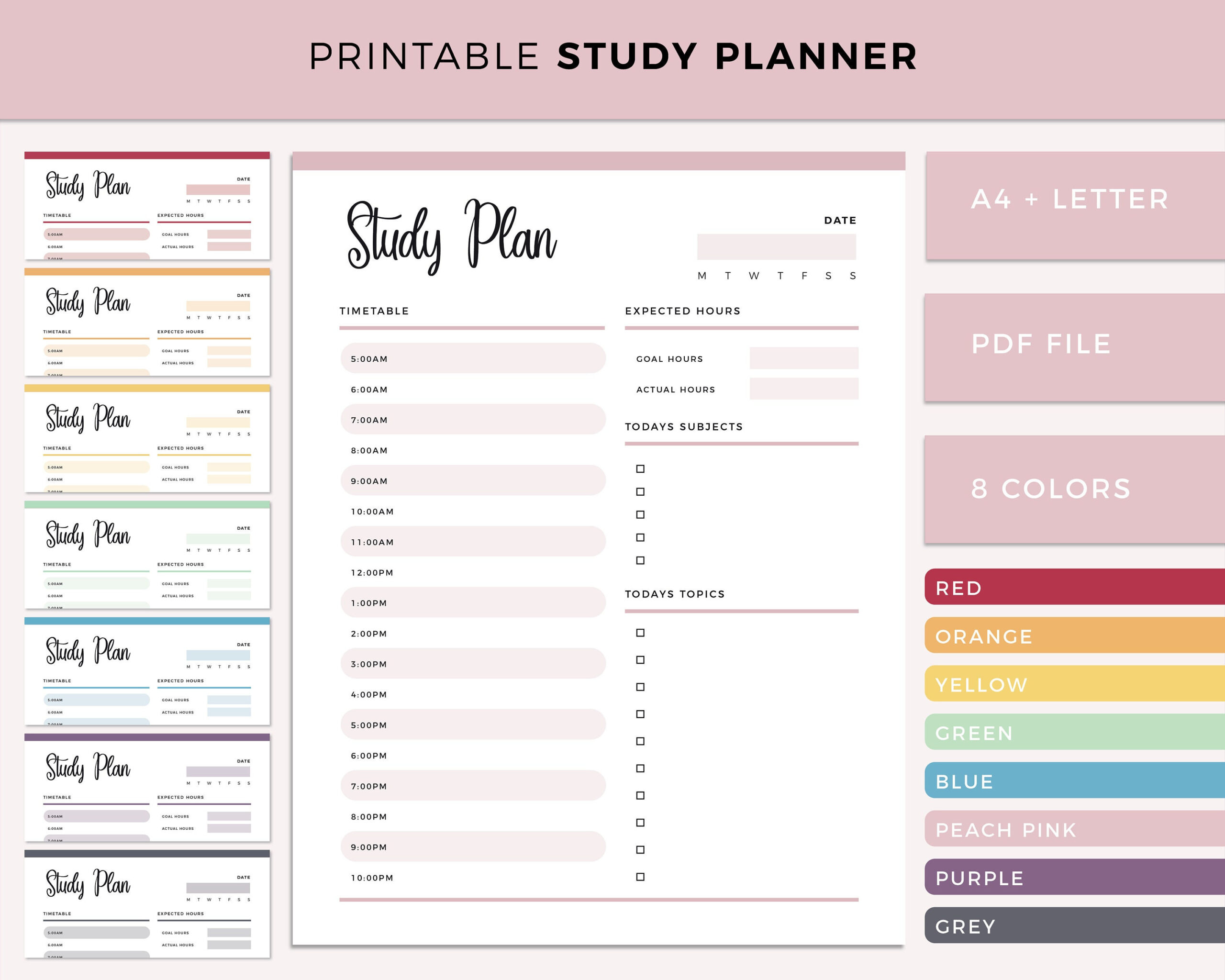 sample study planning template