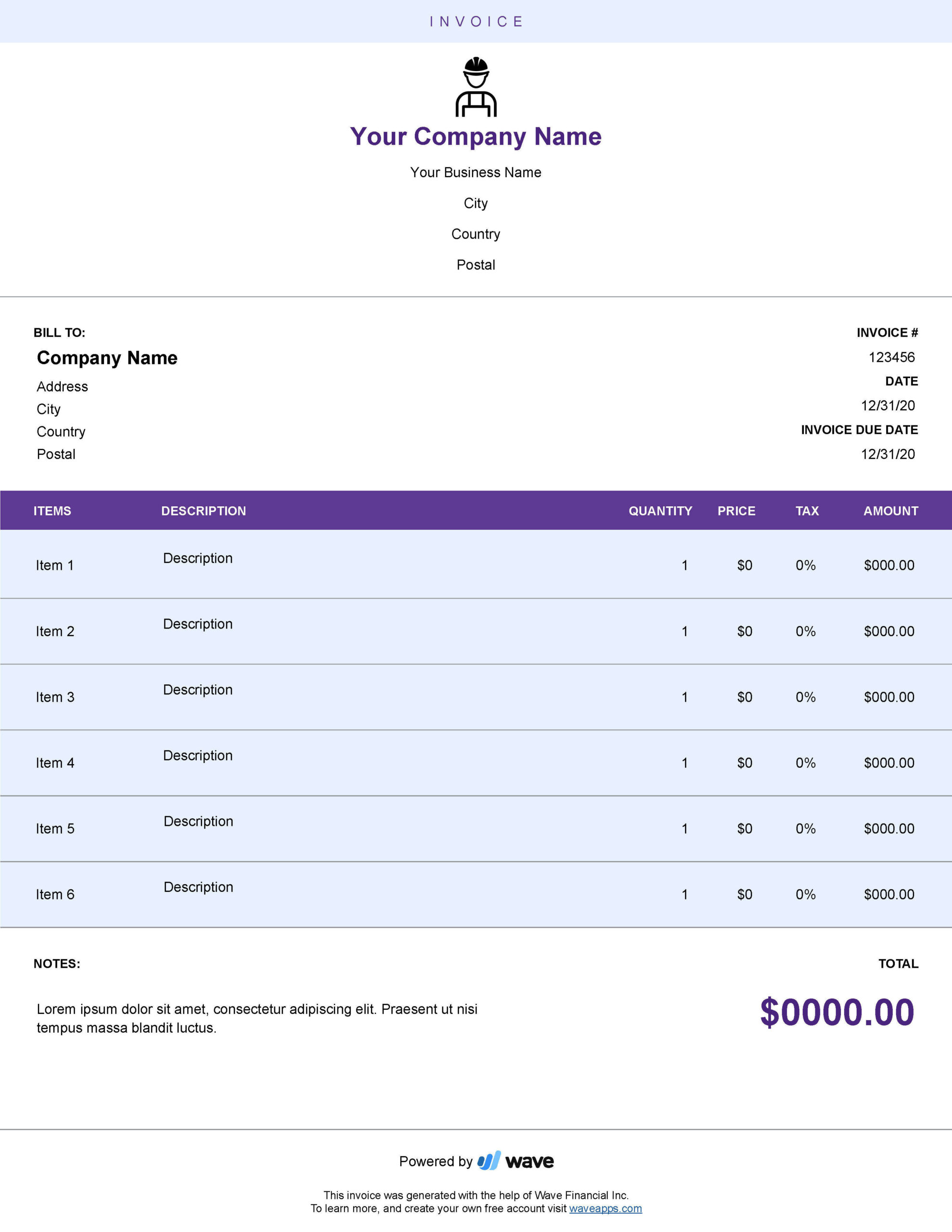 sample subcontractors invoice template