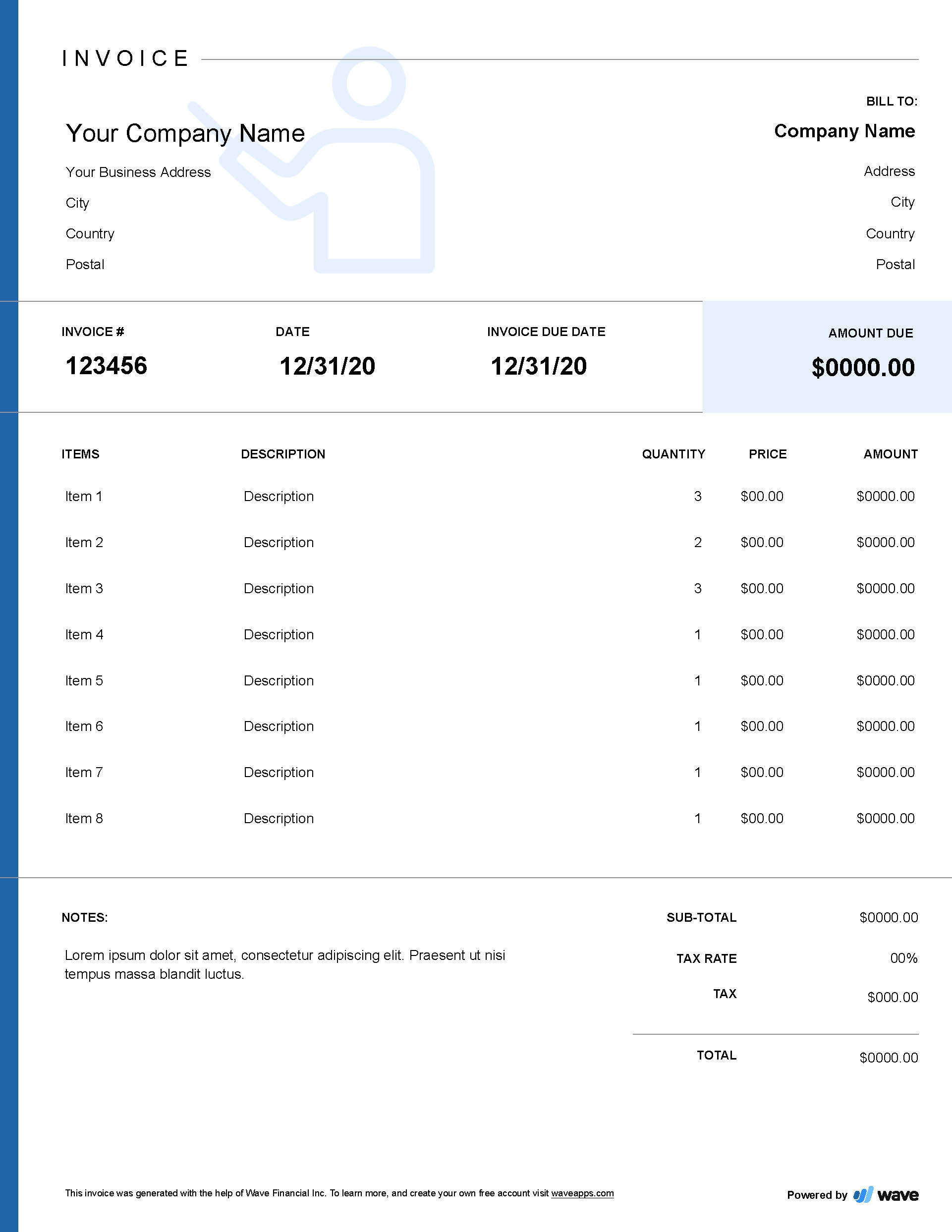 sample teacher invoice template