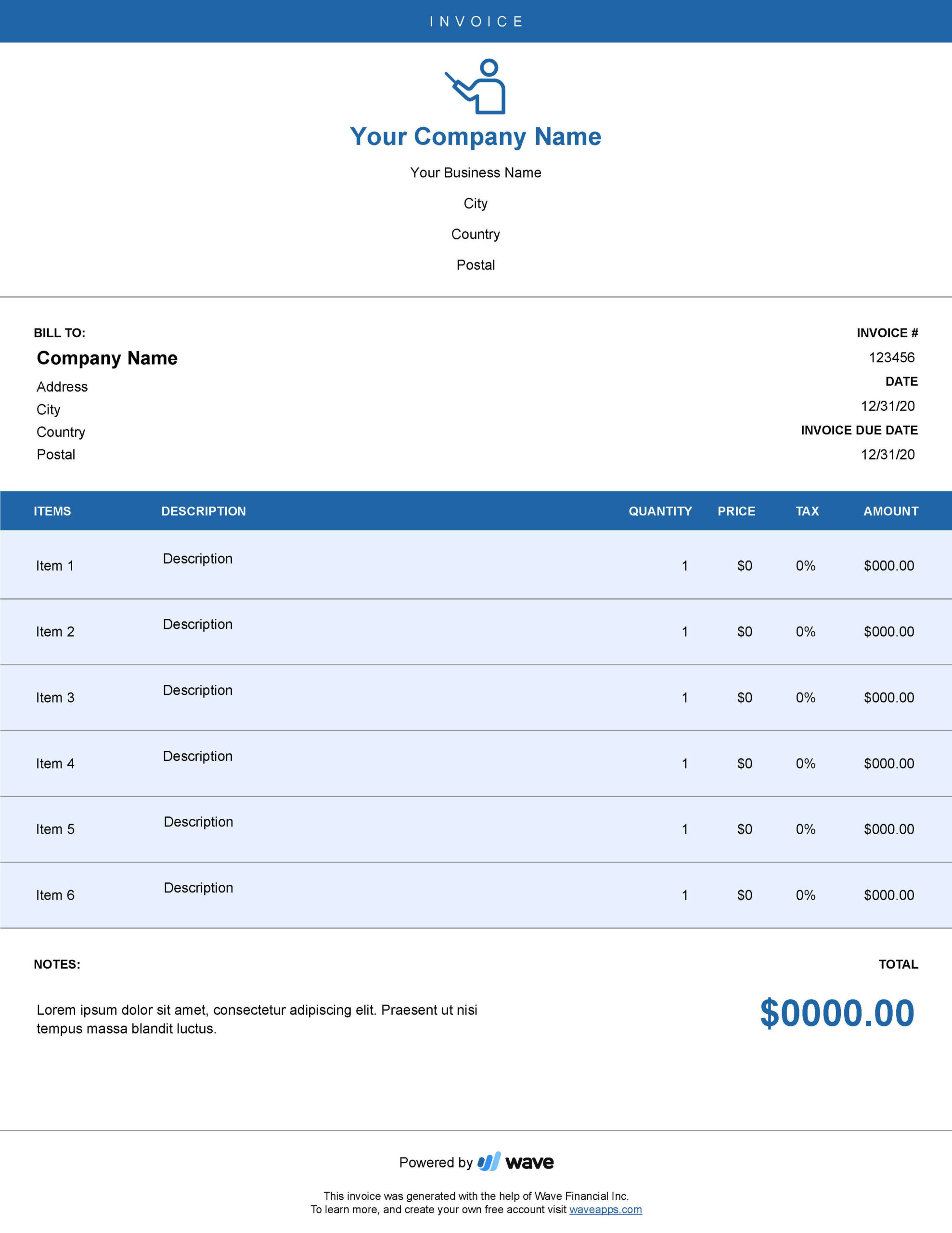 sample teacher invoice template