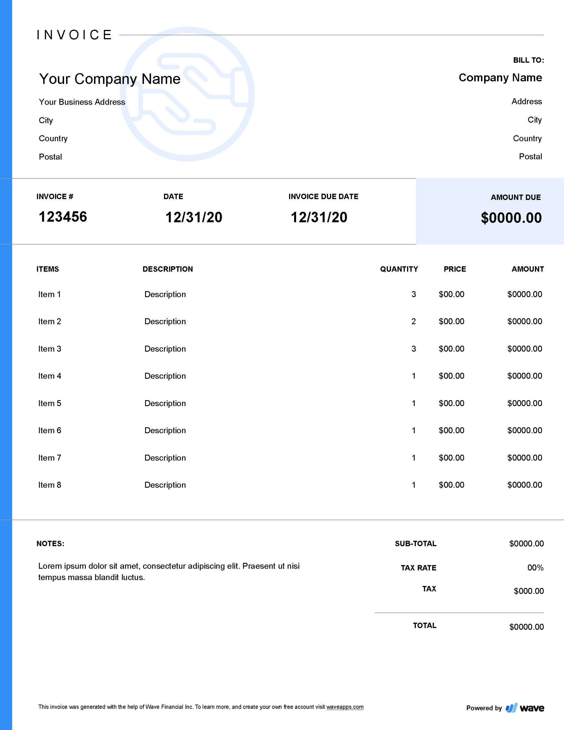 sample mental health therapy invoice template