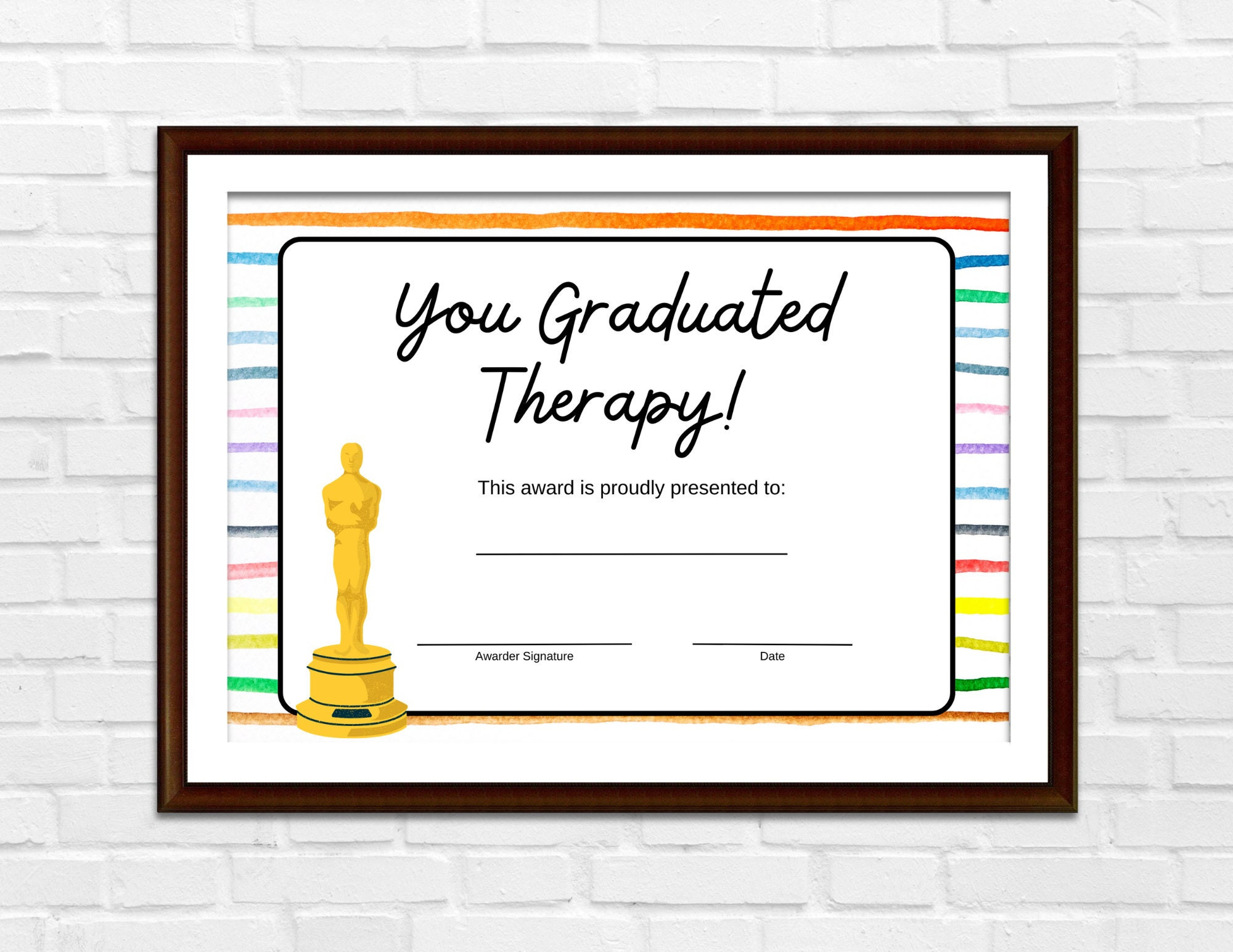 sample therapy completion certificate template