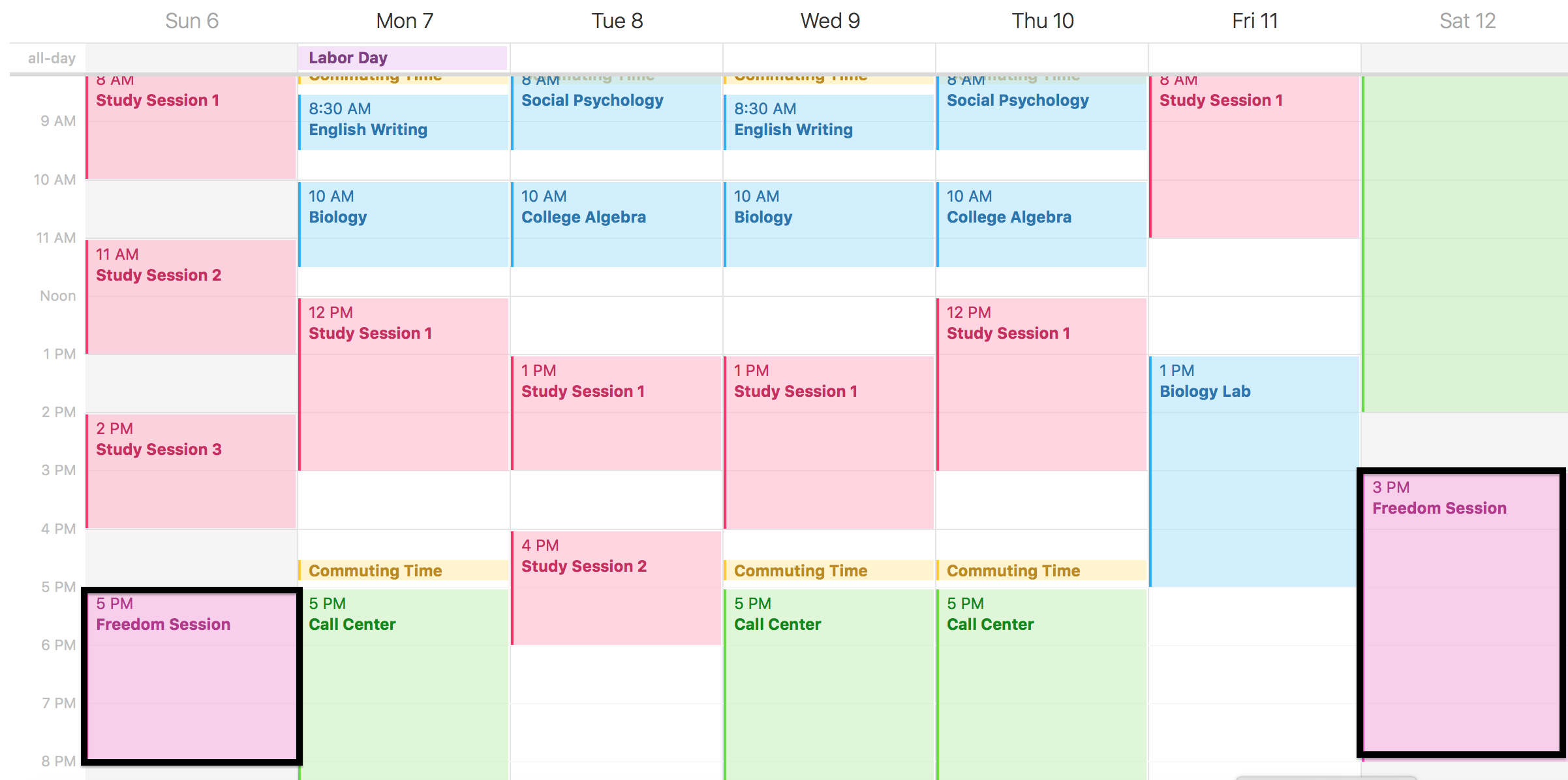 sample study planning template