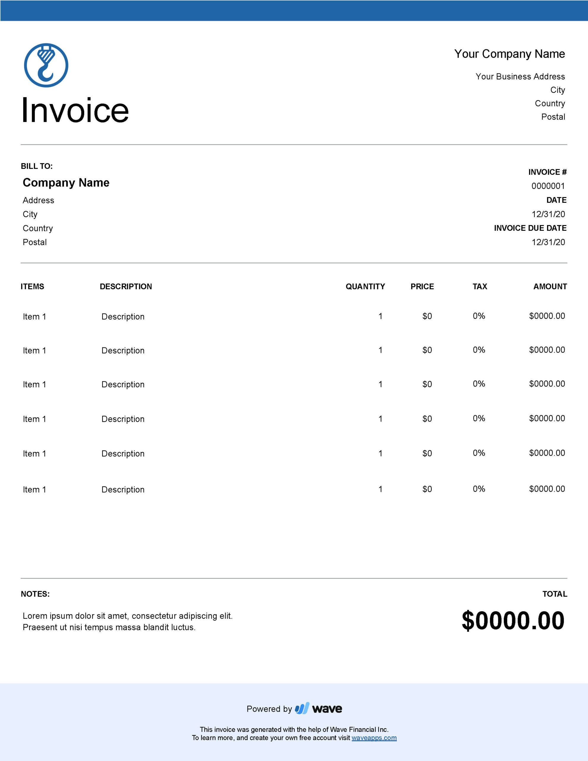 sample road service invoice template