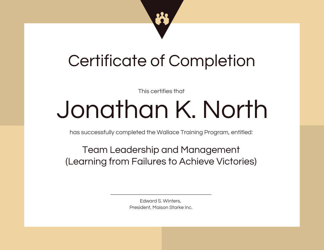 sample course completion certificate template