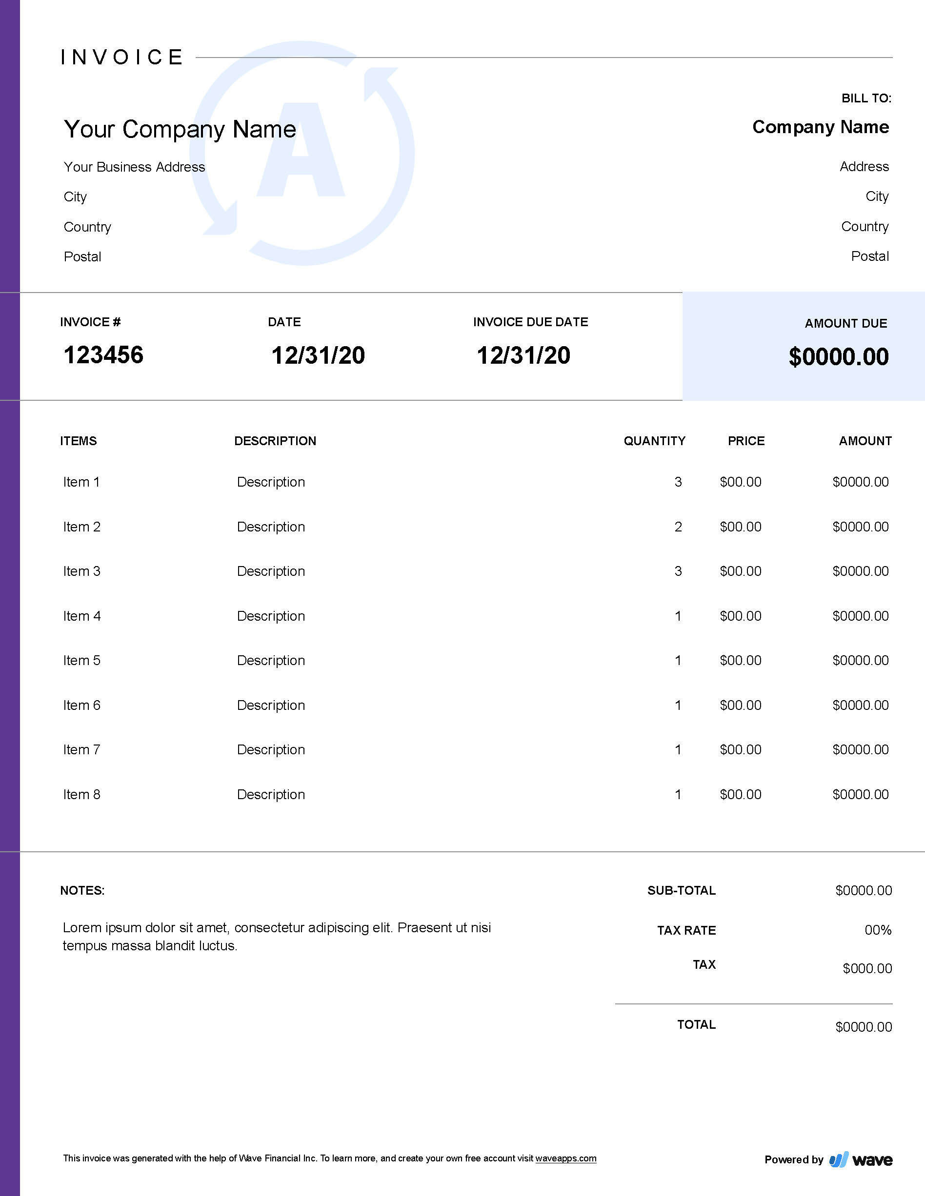 sample invoice for translation services template