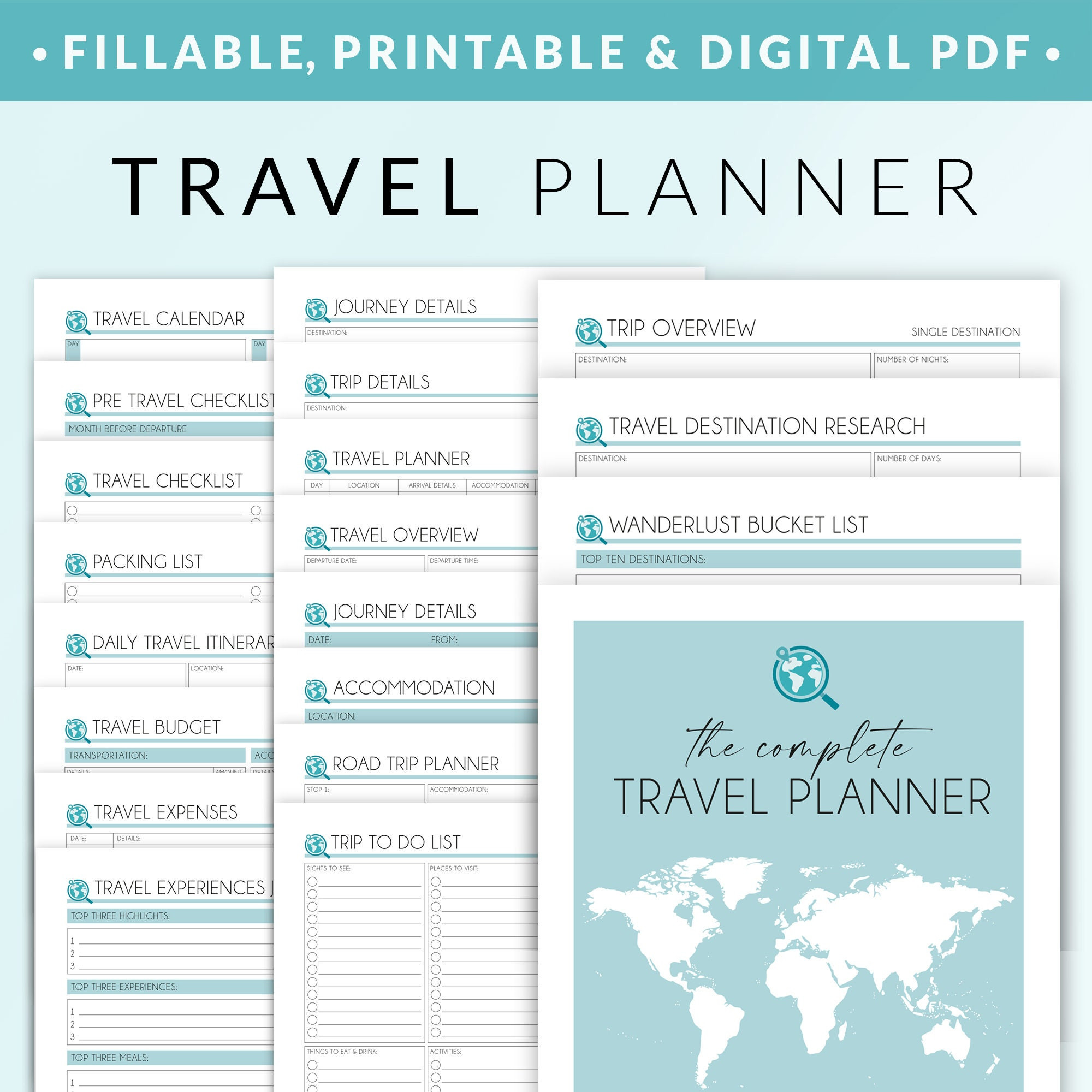 sample travel itinerary planner template