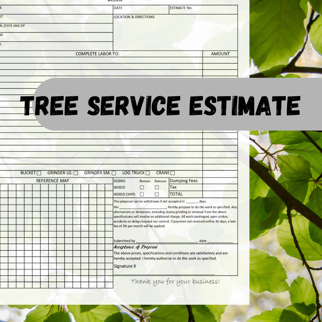 sample tree service invoice template