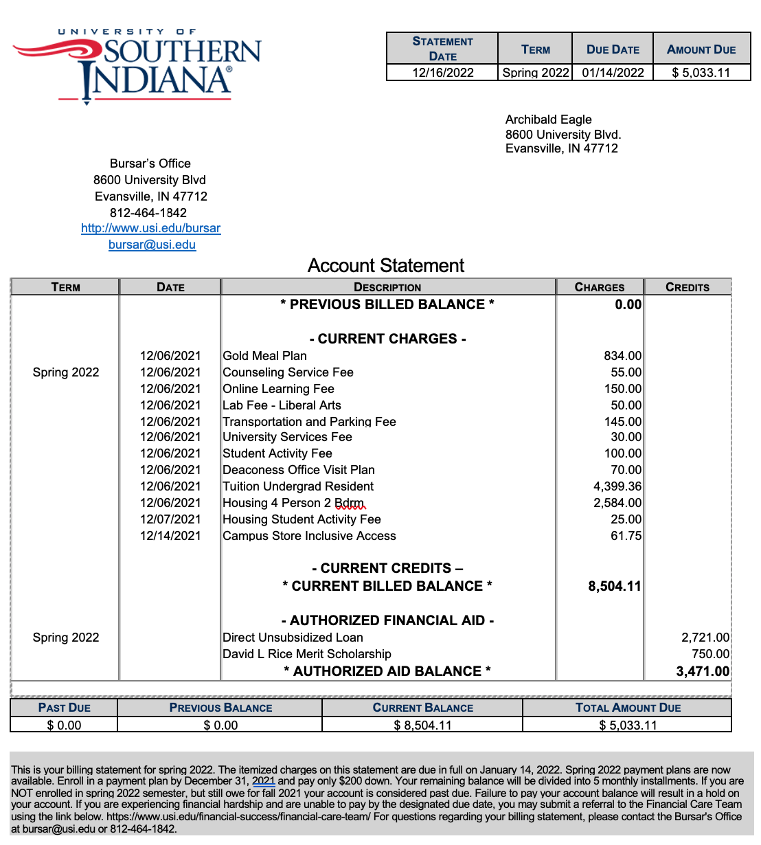 sample itemized billing statement template