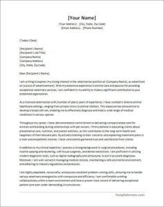 cover letter veterinarian examples