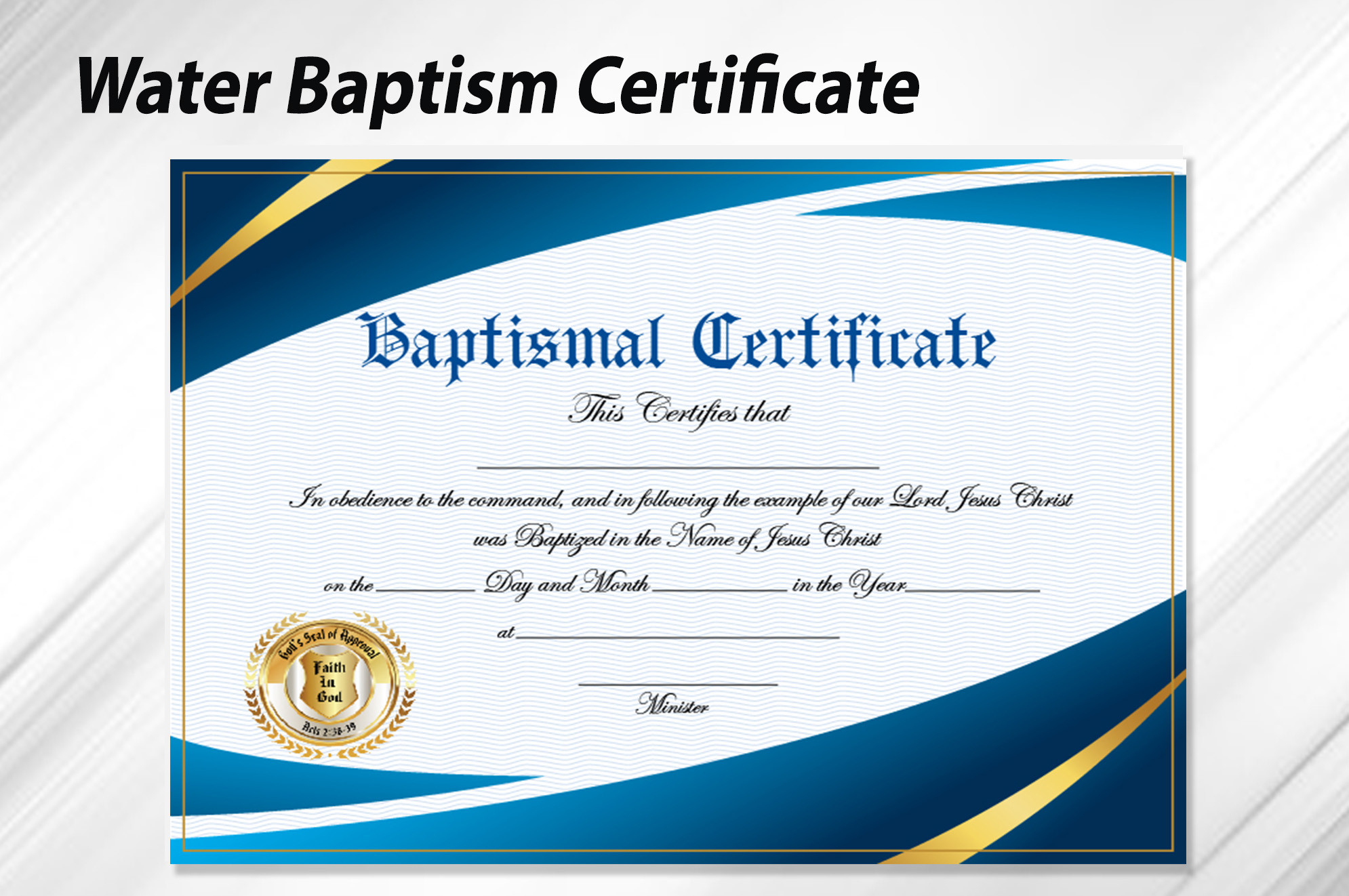 sample baptism certificate template