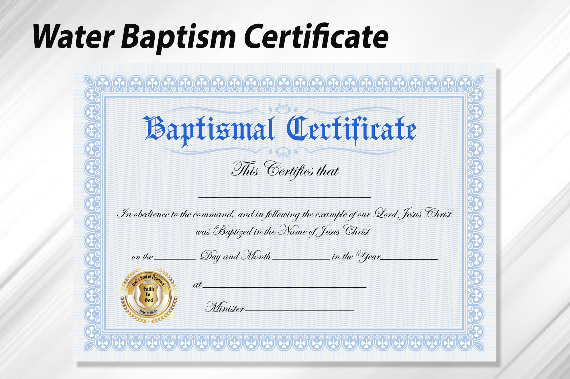 sample baptism certificate template