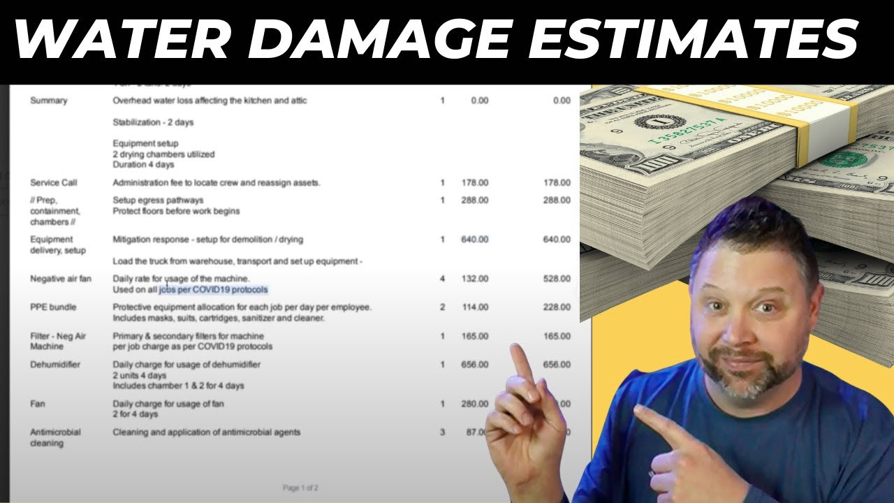 sample water damage estimate template