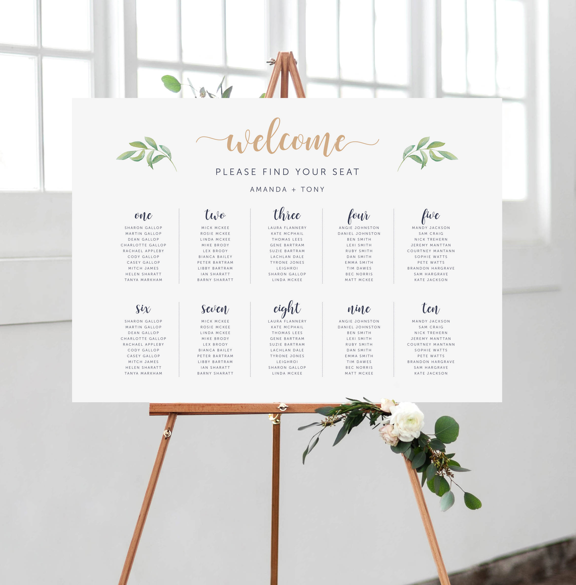 sample wedding seat planner template